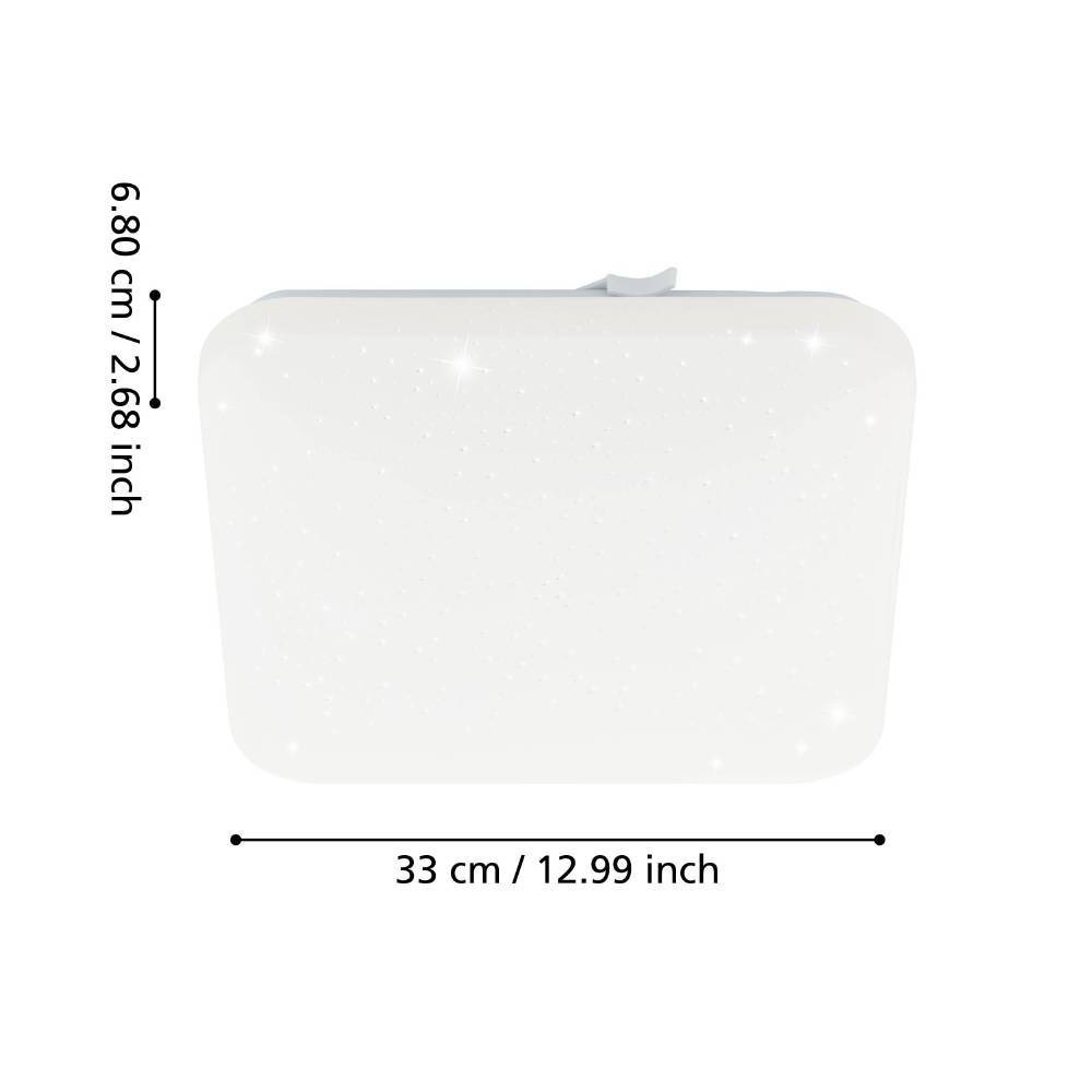 EGLO LED Deckenleuchte »FRANIA-S Deckenlampe, weiß, Kristalleffekt, geringe Aufbauhöhe,1x14,6W«, 1 flammig, Leuchtmittel LED-Board | LED fest integriert, Wohzimmer, Küche, Esszimmer, Flur, modern, 1600 Lumen, 33x33x7cm