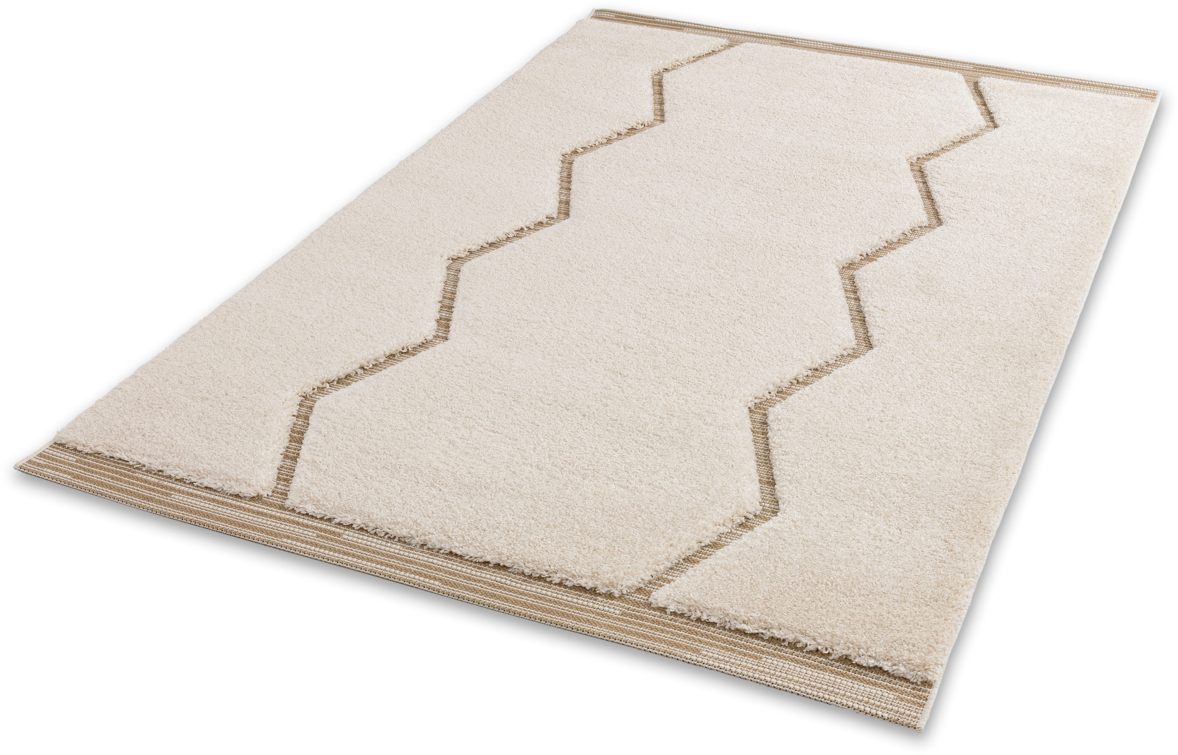 Hochflor-Teppich »Winsome 6318-243«, rechteckig, Langflor, Hoch Tief Struktur,...