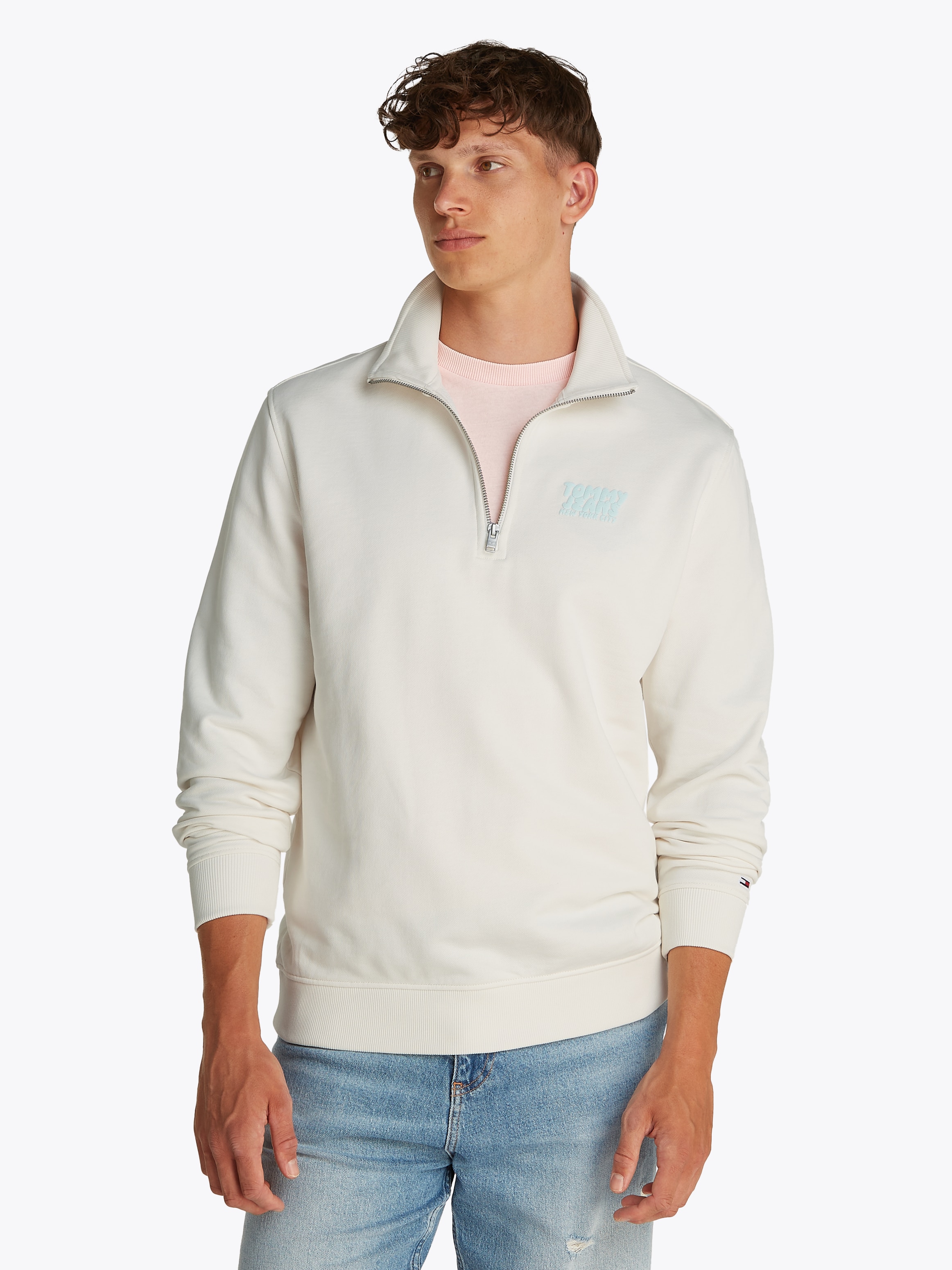 Tommy Jeans Sweatshirt »TJM REG BUBBLE QRTR ZIP FRNT/BCK«, mit großem Rückenprint