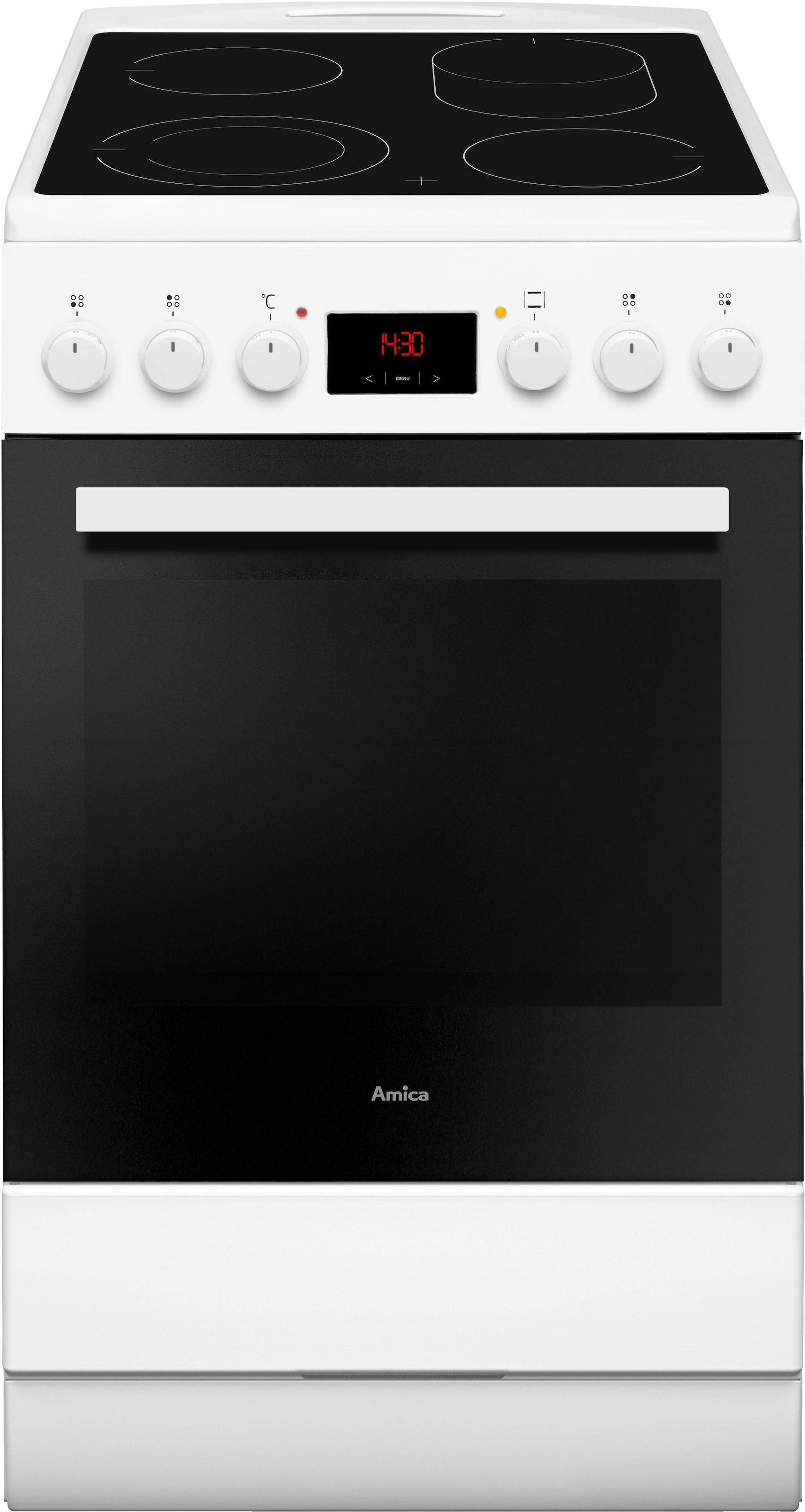 Amica Elektro-Standherd »SHC 903 001 W«, mit 1-fach-Teleskopauszug, Simple Steam Reinigungsfunktion