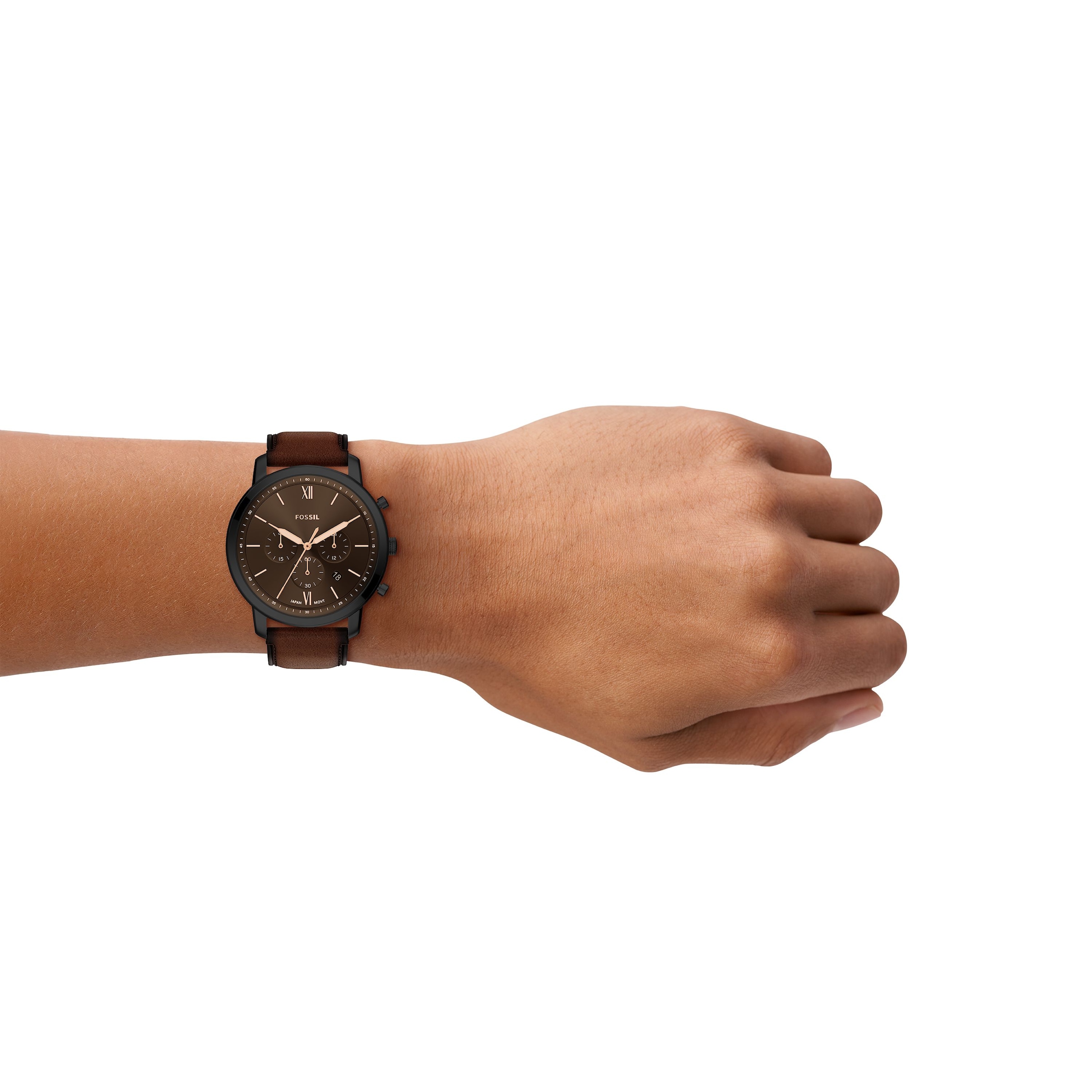 Fossil Chronograph »Neutra« Quarzuhr, Armbanduhr, Herrenuhr, Lederarmband, analog, Tag