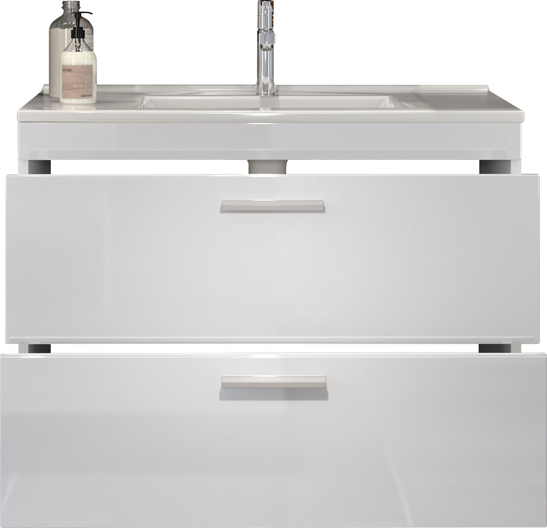 welltime Waschbeckenunterschrank »Dormoletto« Hänge-Waschbeckenunterschrank m. Becken - (B/T/H) 81/47/59 cm