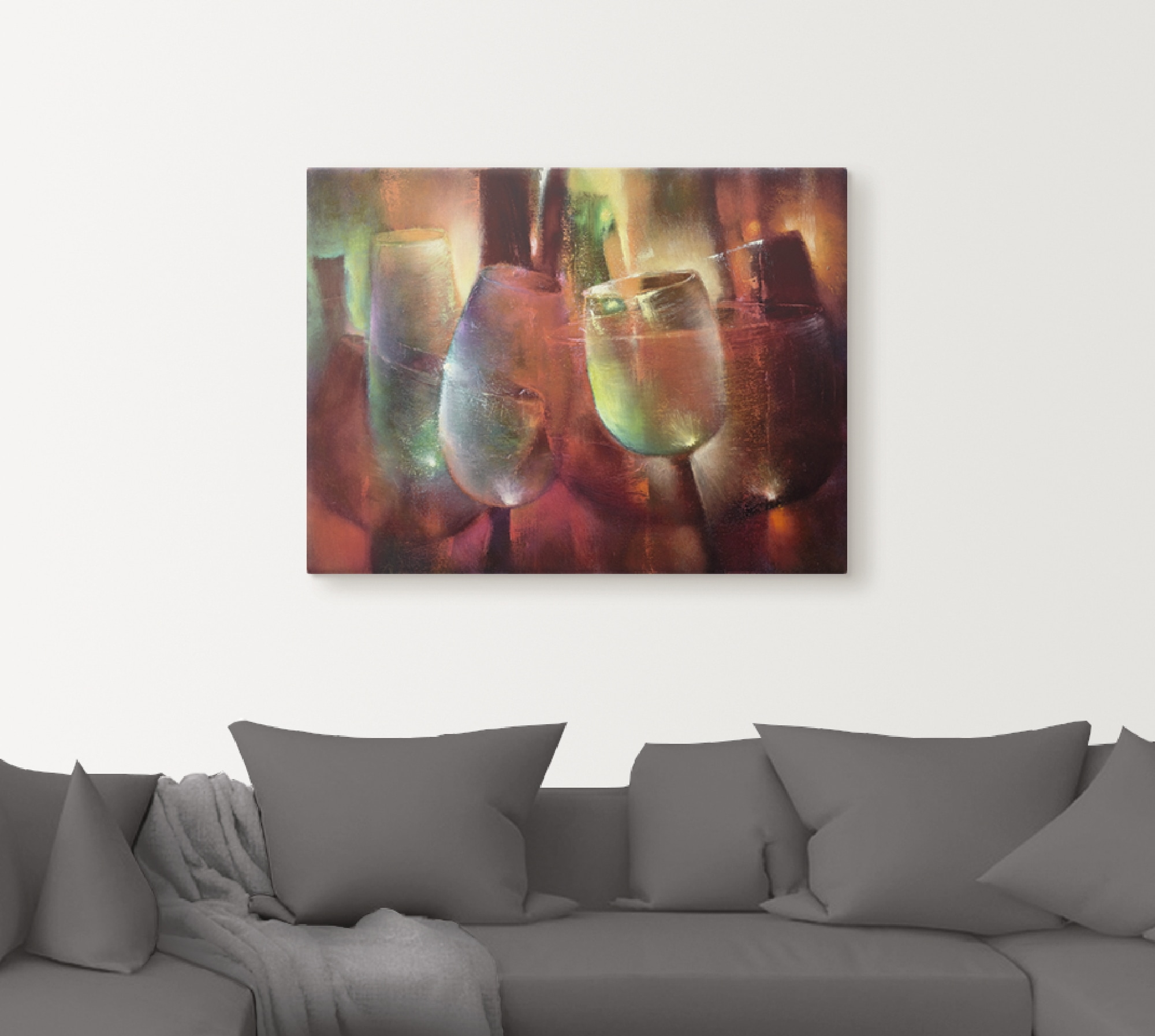 Artland Leinwandbild »Zu später Stunde II« Getränke 1 Stk. tlg. auf Holzrahmen gespannt