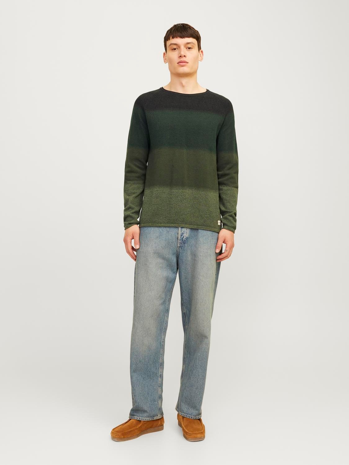 Jack & Jones Rundhalspullover »JJEHILL KNIT CREW NECK NOOS«, aus Strukturstrick