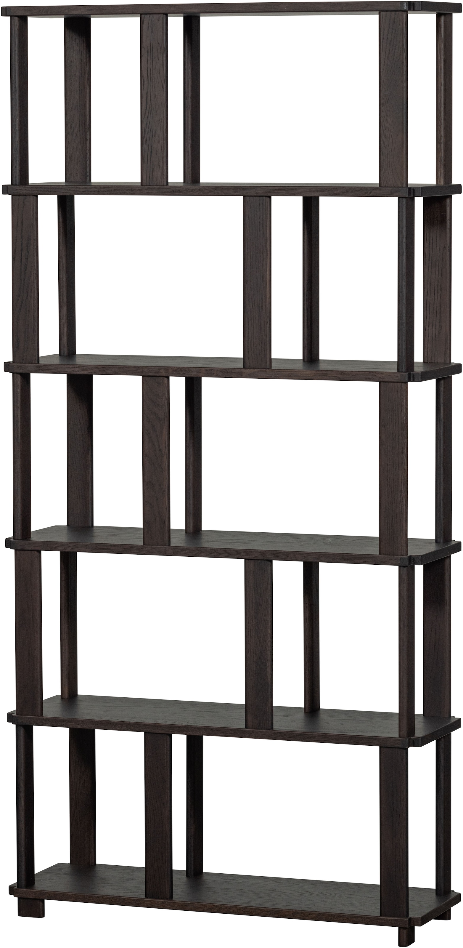 WOOOD Wandregal »Riss Eichenholz mit sichtbare Maserung, B 90 x T 30 x H 186 cm« Tragkraft 10 kg pro Einlegeboden, nachbehandelbar, einfach montierbar