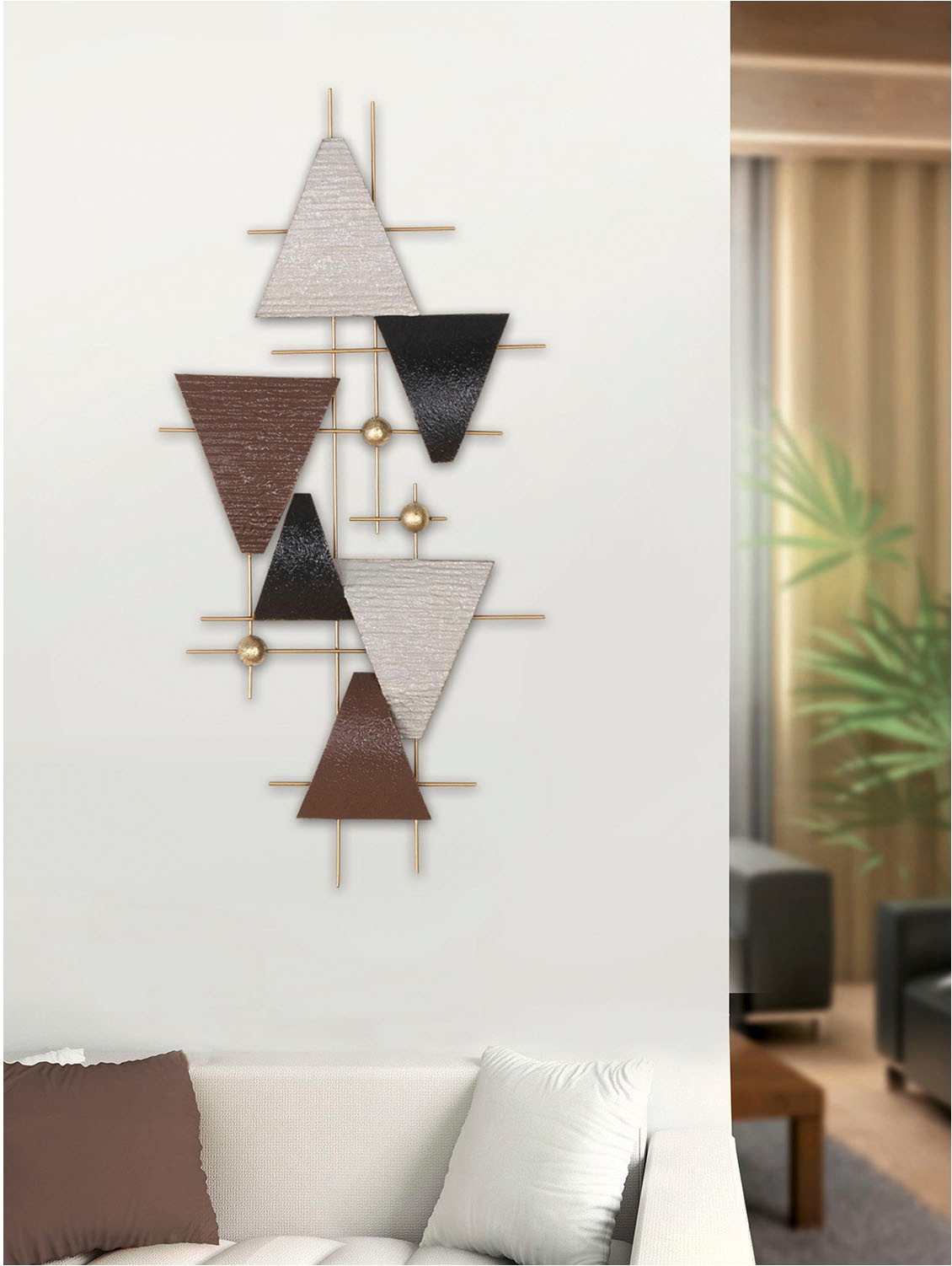 Casablanca by Gilde Wanddekoobjekt »Wandrelief Bandiera anthrazitfarben; beige; braun H. 38 cm«, (1 St.)