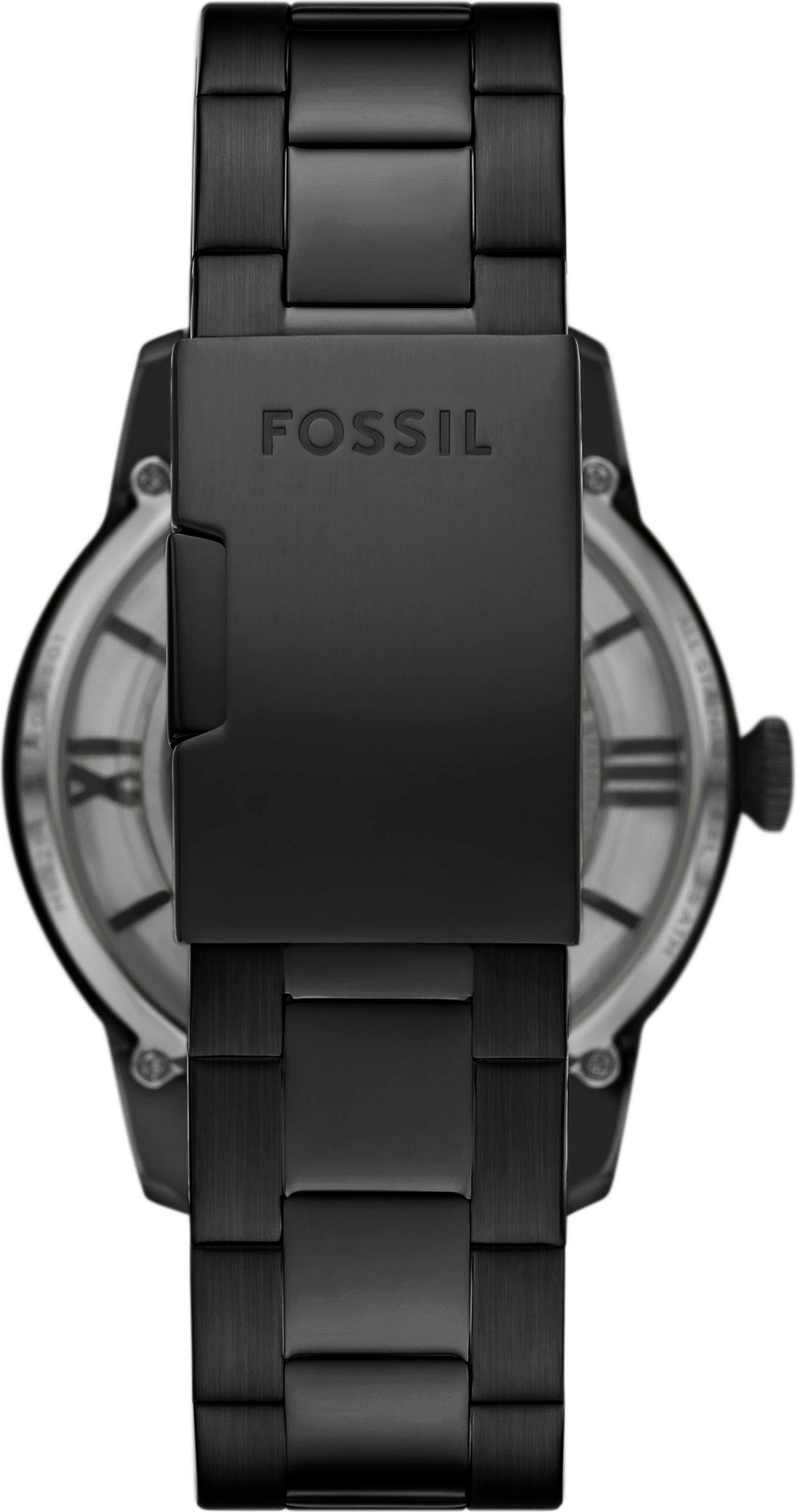 Fossil Automatikuhr »TOWNSMAN«, Armbanduhr, Herrenuhr, Mechanische Uhr, Edelstahlarmband, analog