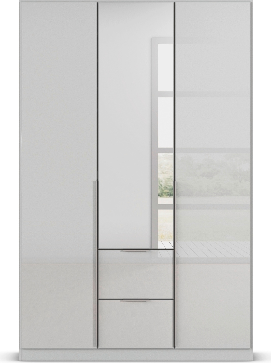 rauch Drehtürenschrank »Kleiderschrank Kleiderschränke Schrank Garderobe AGORDO mit Glasfront«, (in zwei Griff-Farben mit Glasfront), mit Außenschubkästen, in 6 Breiten und 2 Höhen MADE IN GERMANY