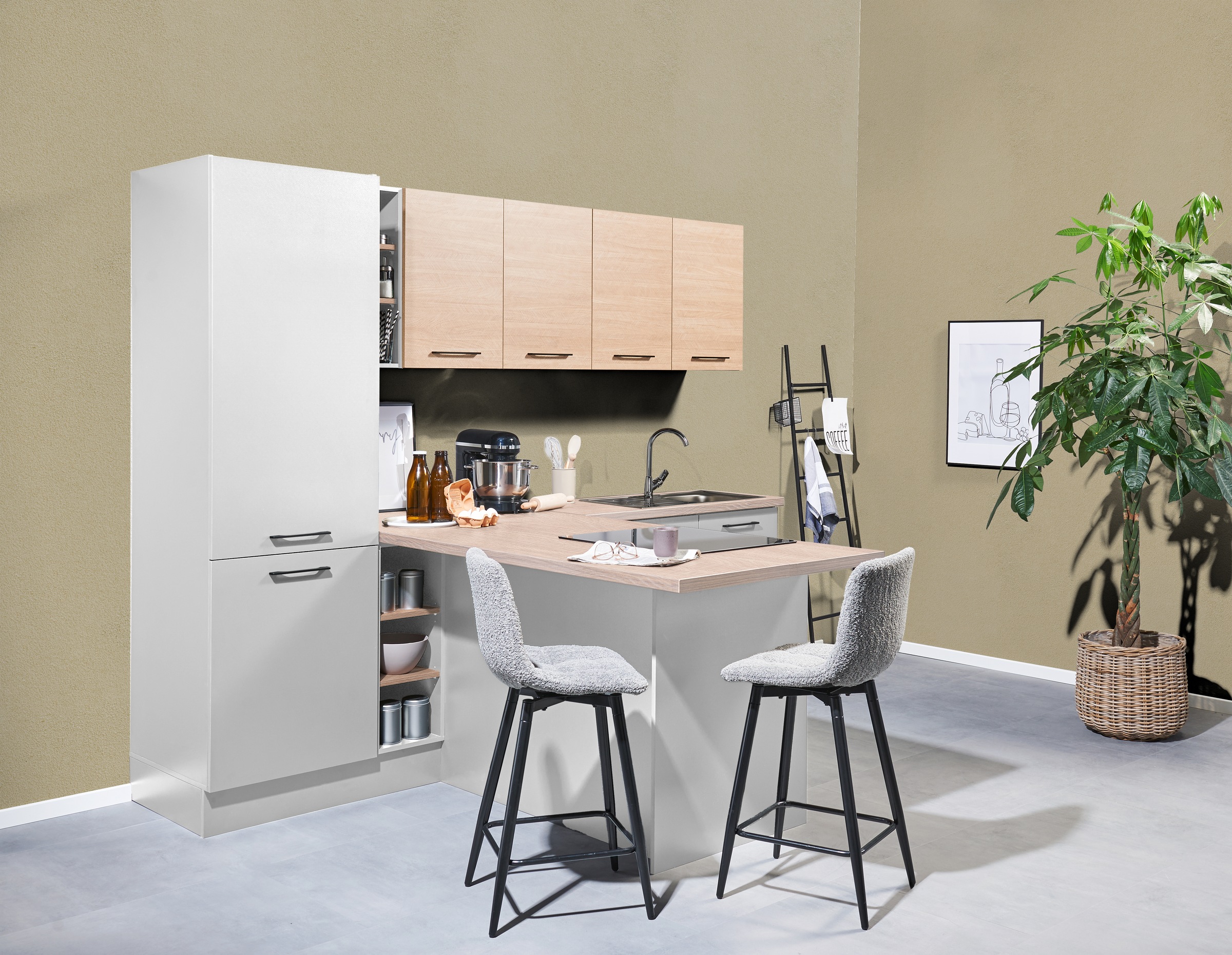 BASIC by Balculina Küchenzeile »Girona B/H/T 265x211x200 cm« Breite 265cm, wahlweise mit E-Geräte, Softclose