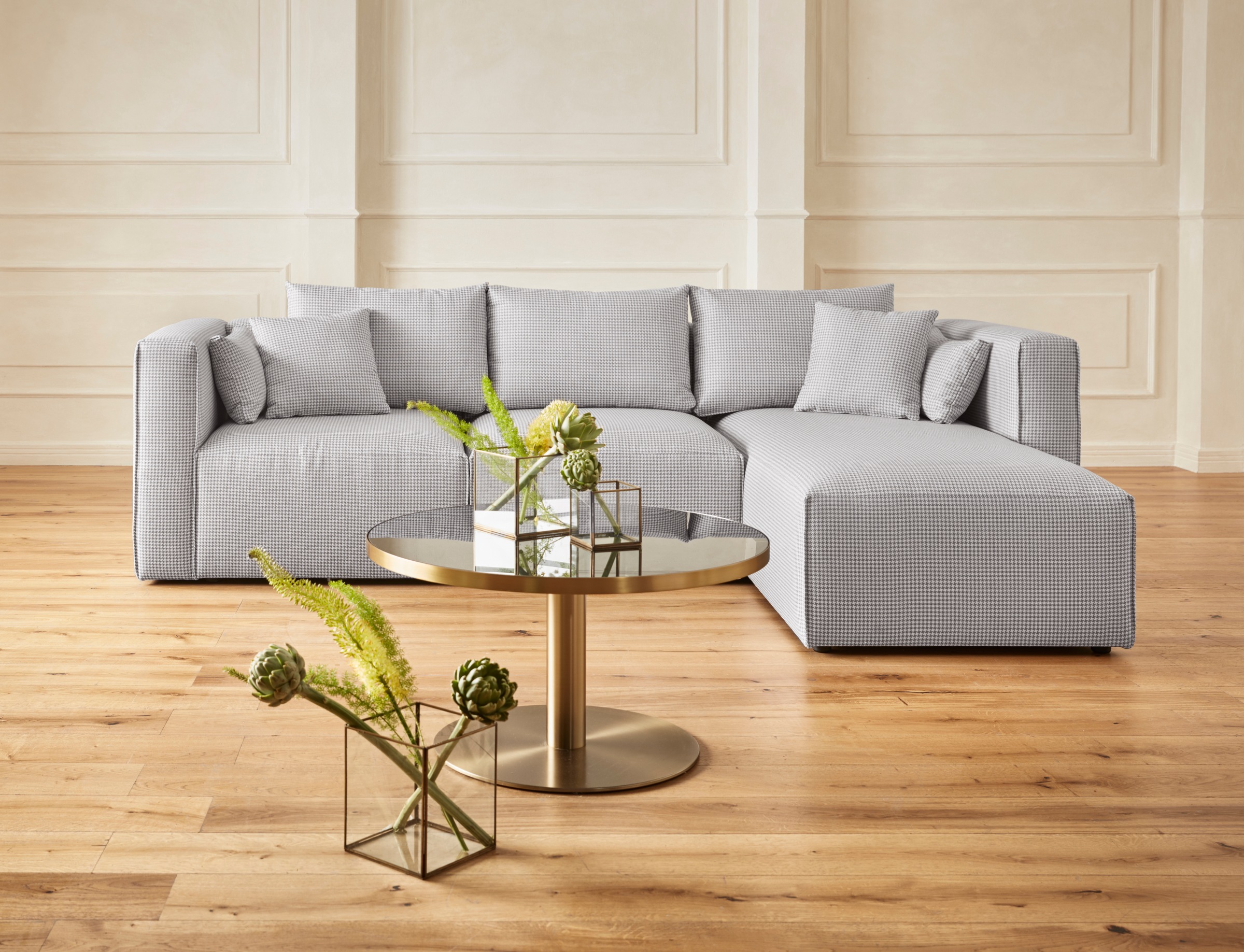 Guido Maria Kretschmer Home&Living Ecksofa »Comfine L-Form«, zusammengesetzt aus Modulen, 3 Bezugsqualitäten und viele Farben