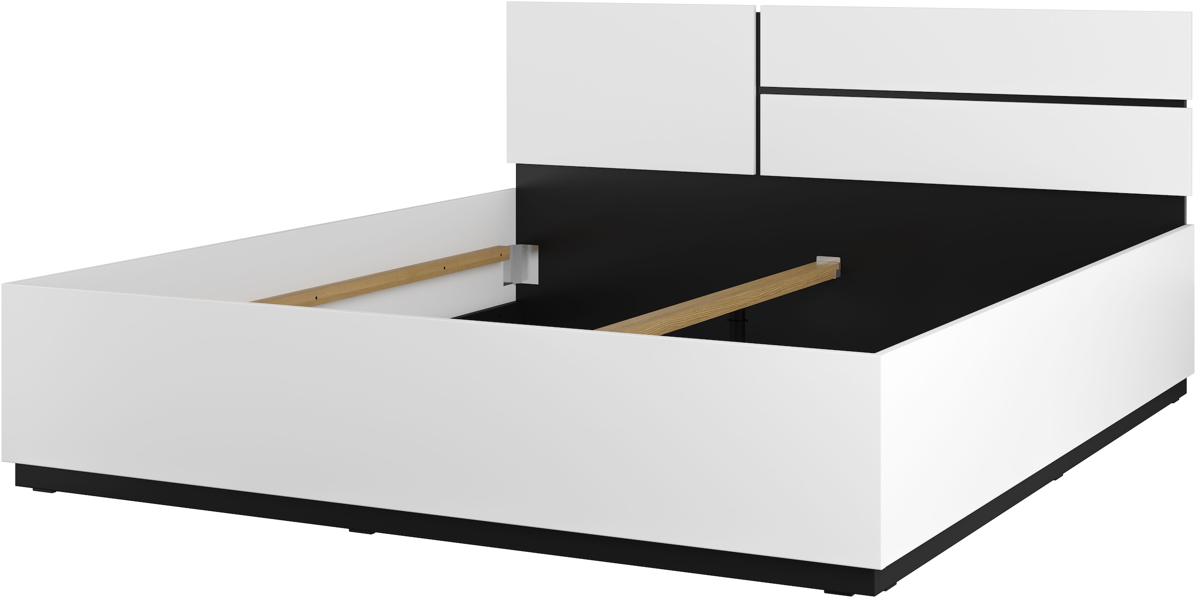 Home affaire Schlafzimmer-Set »Cross, moderne, grifflose Optik, FSC-zertifiziert«, (4 tlg., Bett 180x200cm, 2 Nachtkommoden, Schrank 2-oder 4-türig), Komplettschlafzimmer-Set