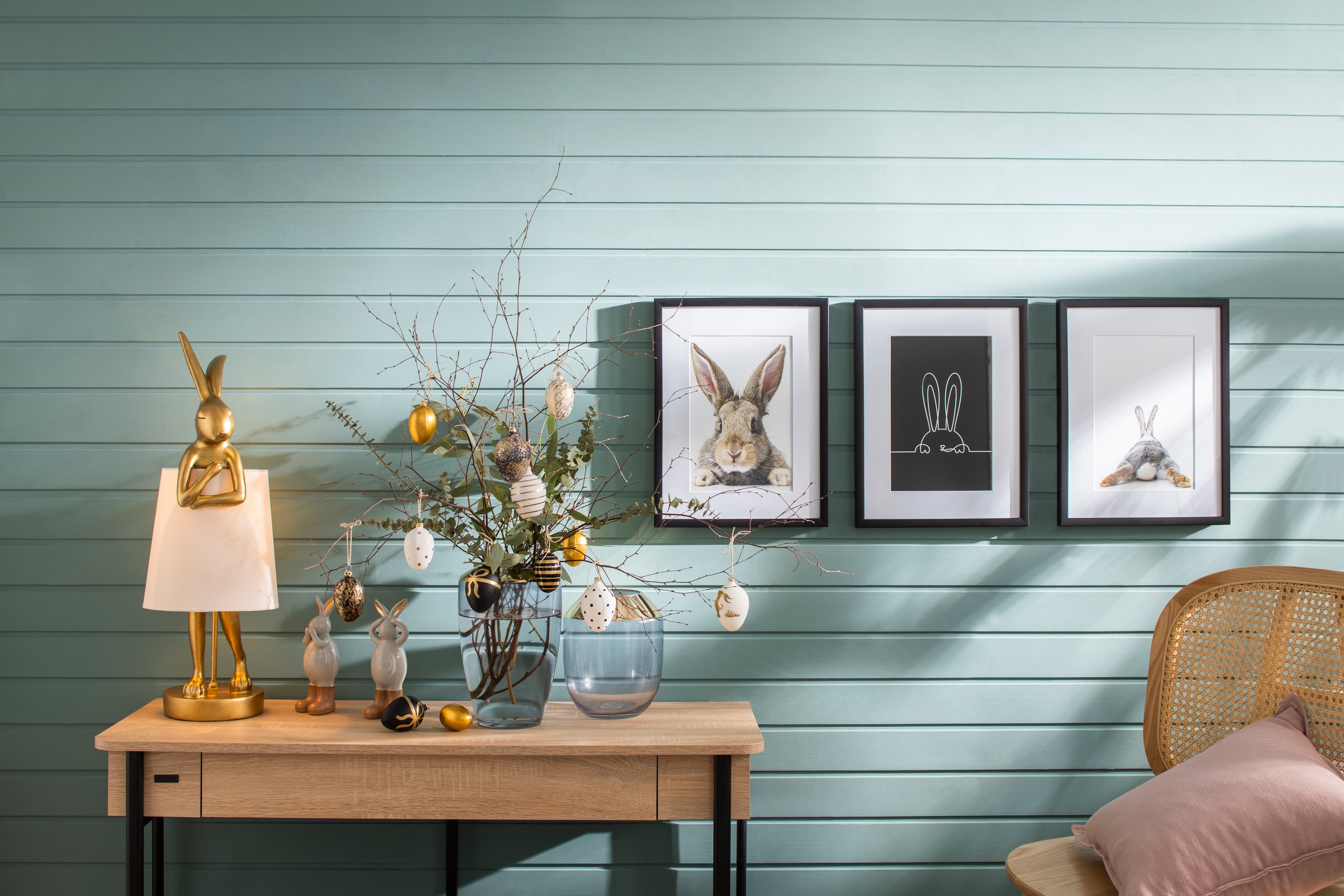 queence Bild »Joona«, Hase-Hasen-Foto-Kunst-Haustiere, (1 St.), HD Premium Poster-Druck inkl. Holzrahmen