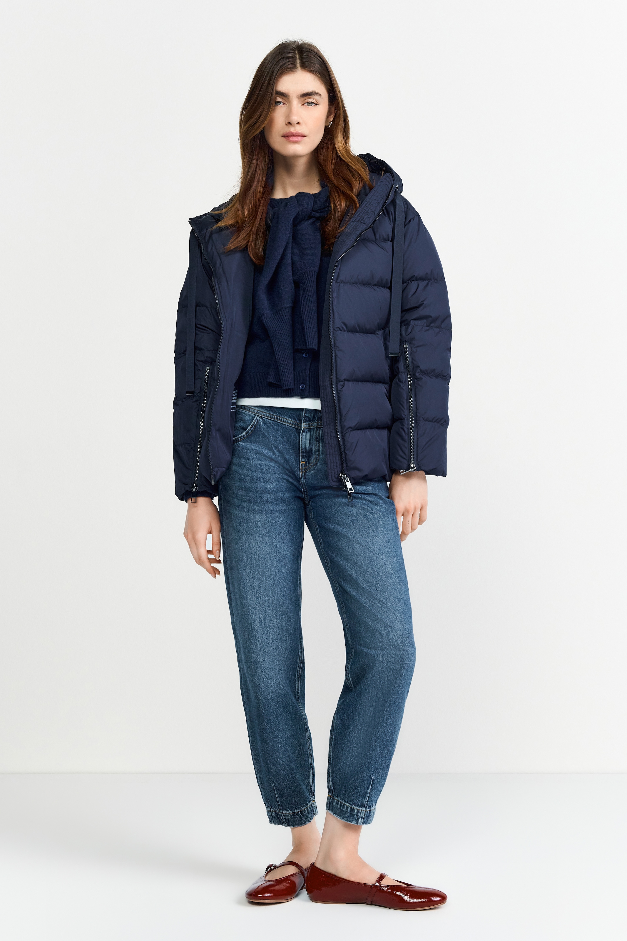 RICHROYAL Steppjacke mit Kapuze oversized, 2-Wege-Reißverschluss, Winterjacke