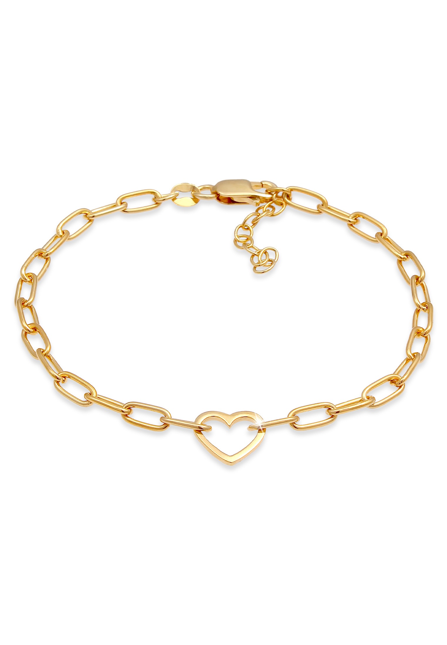 Elli Armkette »Armband Herz Glieder Oval Trend 925 Silber«