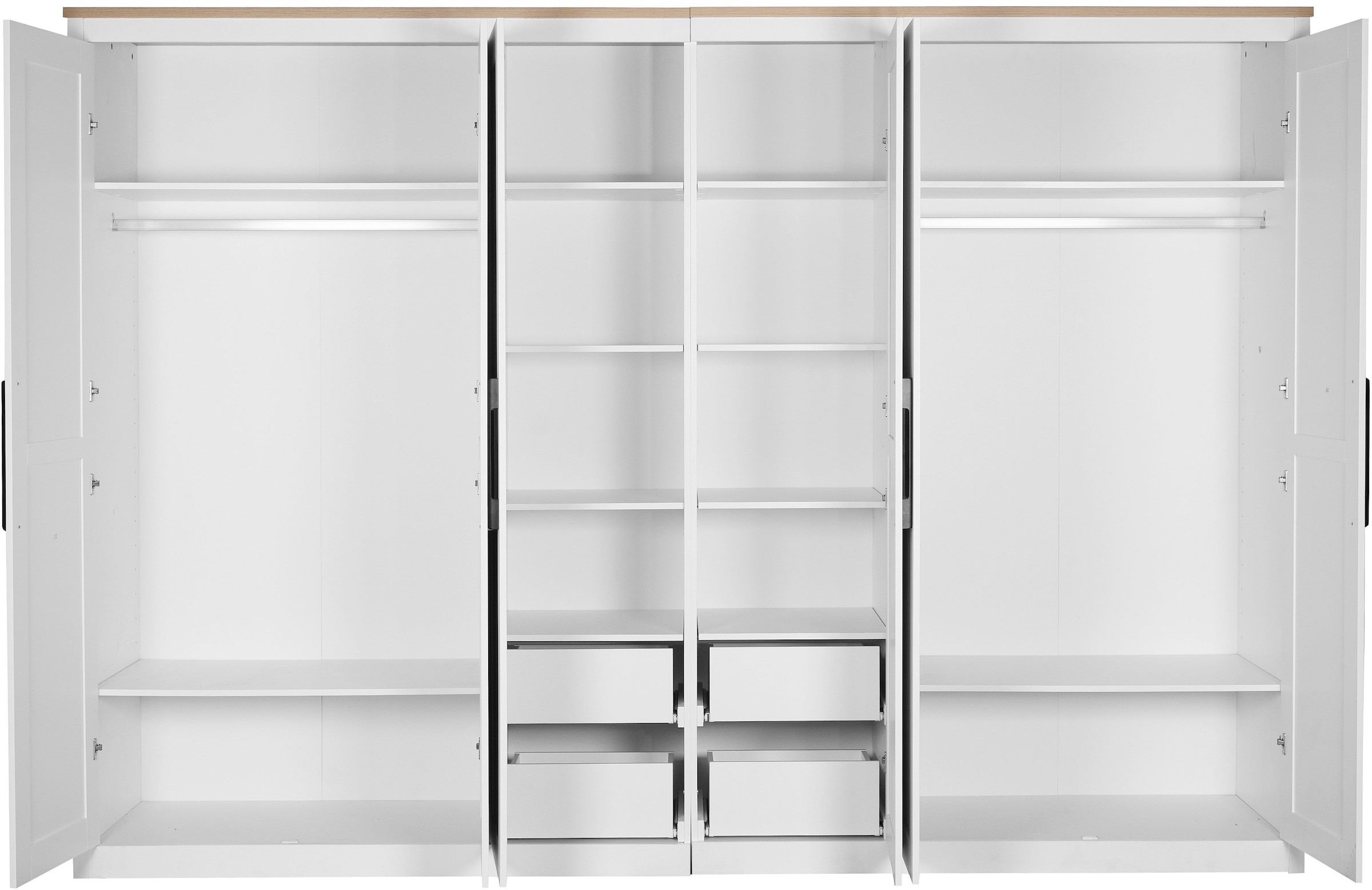 OTTO home Kleiderschrank »Büsum Schlafzimmer Schrank mit 6 Türen« stabile robuste Bauweise mit optimaler Aufteilung  - Breite 3m,  Schlafzimmerschrank Landhaus Design Garderobe Schrank Bestseller