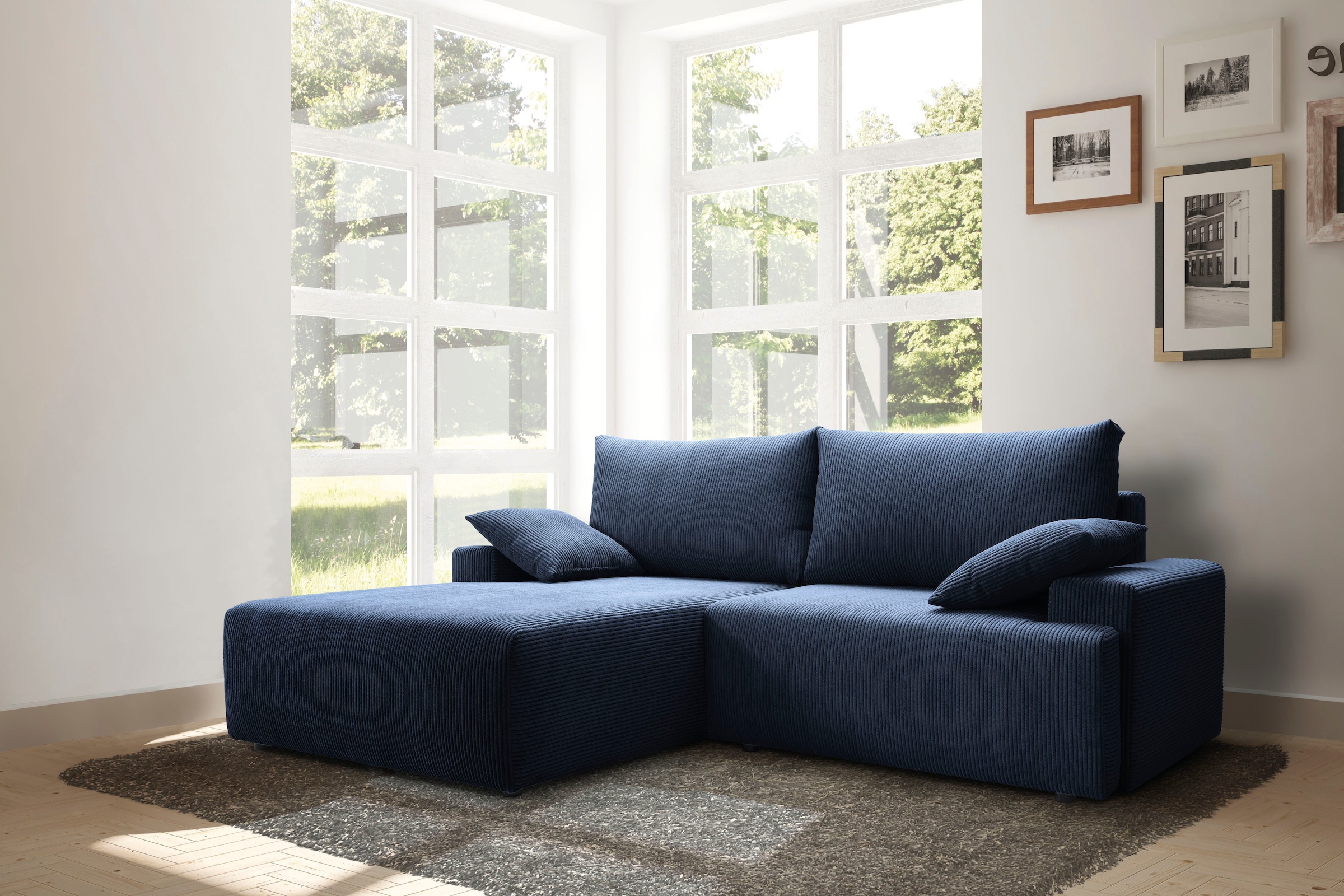 exxpo - und Bettfunktion fashion verschiedenen sofa Bettkasten Ecksofa bequem Cord-Farben bestellen inklusive »Orinoko«, in