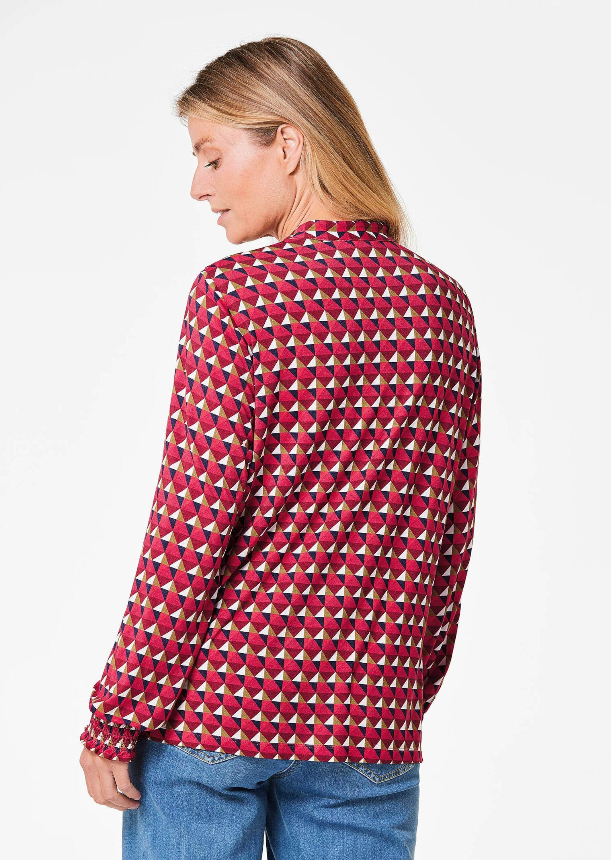 GOLDNER Langarmbluse »Jerseybluse mit modischen Smok-Details« Ohne