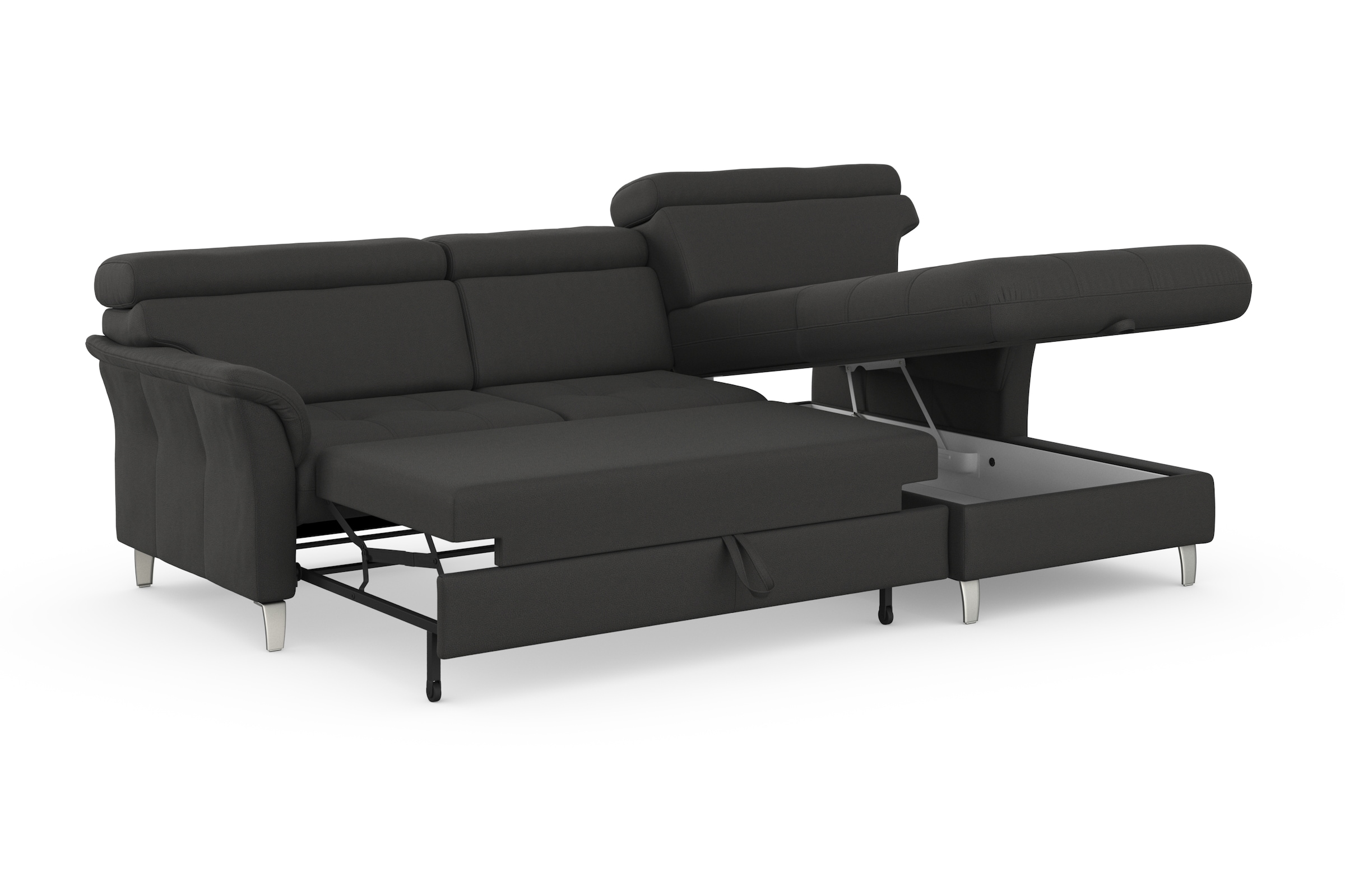 sit&more Ecksofa »Marano L-Form«, inklusive Kopfteilverstellung, wahlweise mit Bettfunktion, Bettkasten