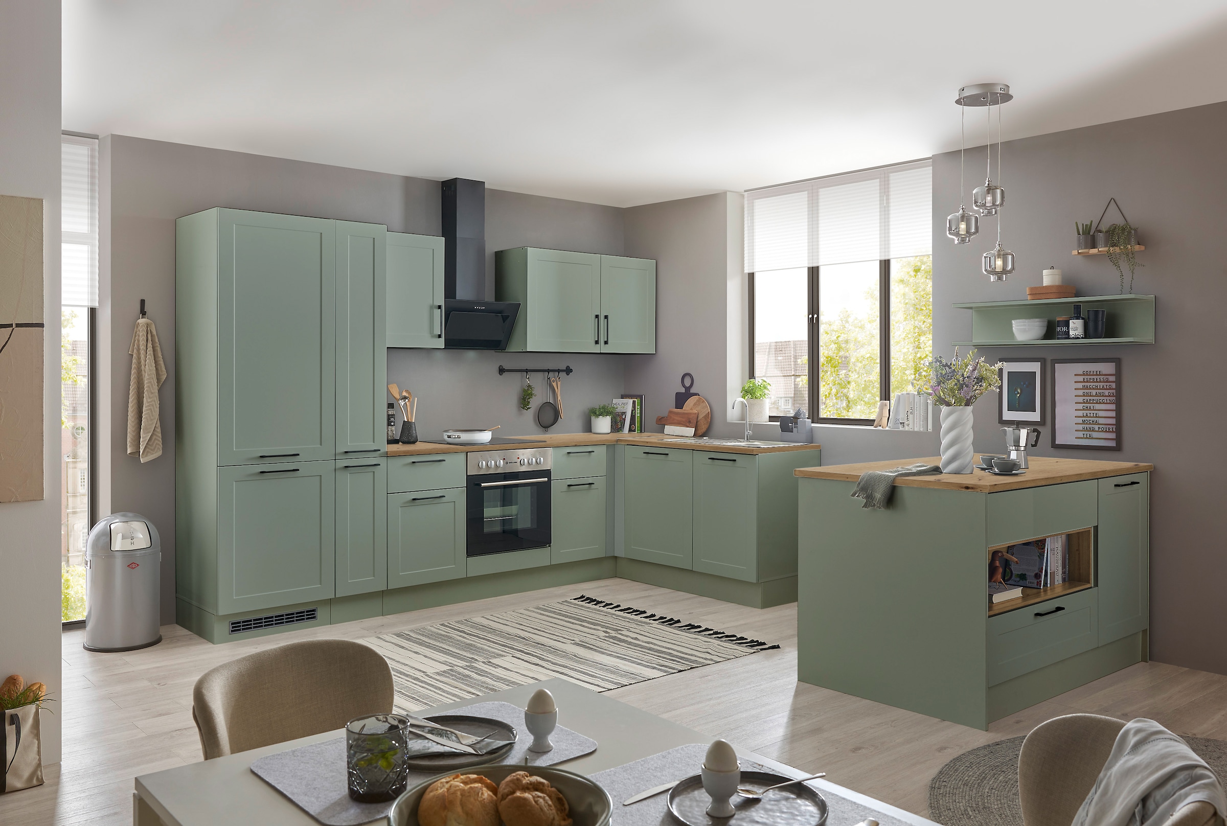 BASIC by Balculina Winkelküche »Marsi« Stellmaße 310x175 cm, wahlweise mit E-Geräten, mit Soft-Close-Funktion