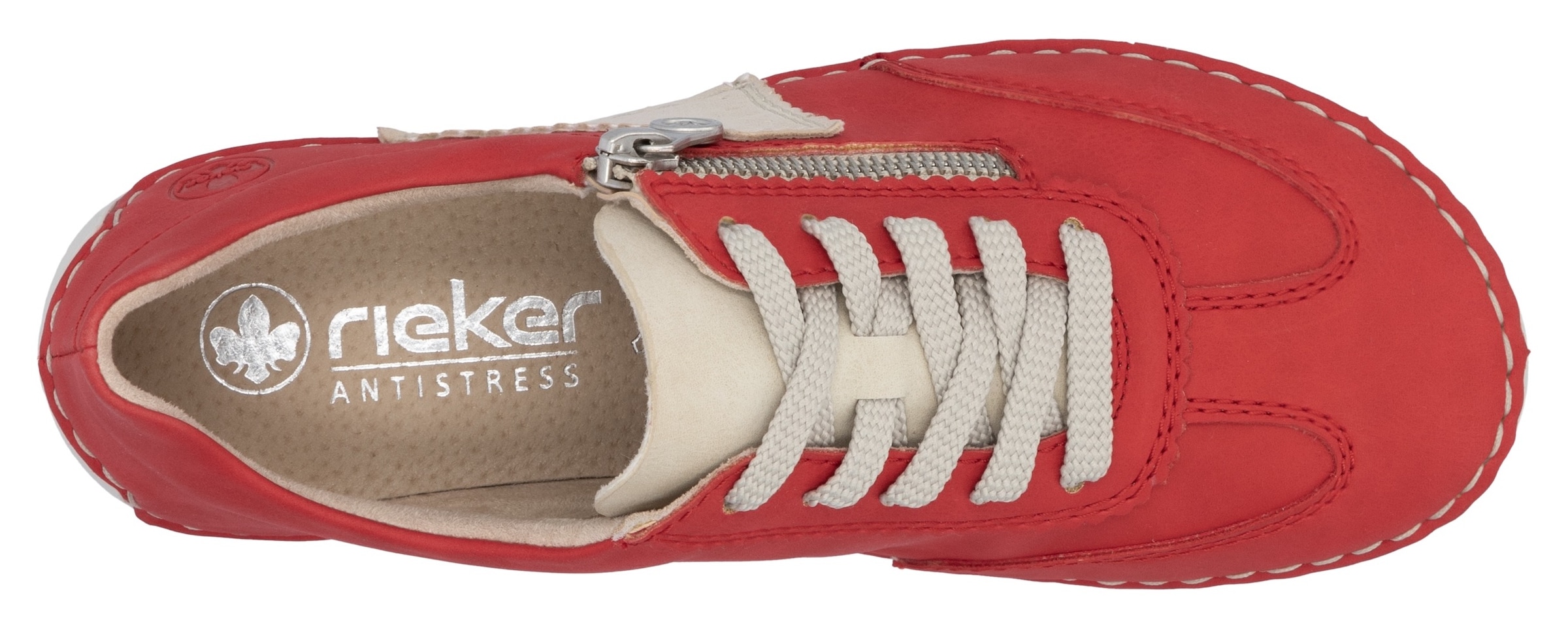 Rieker Sneaker  , Halbschuh, Freizeitschuh, Schnürschuh mit Reißverschluss