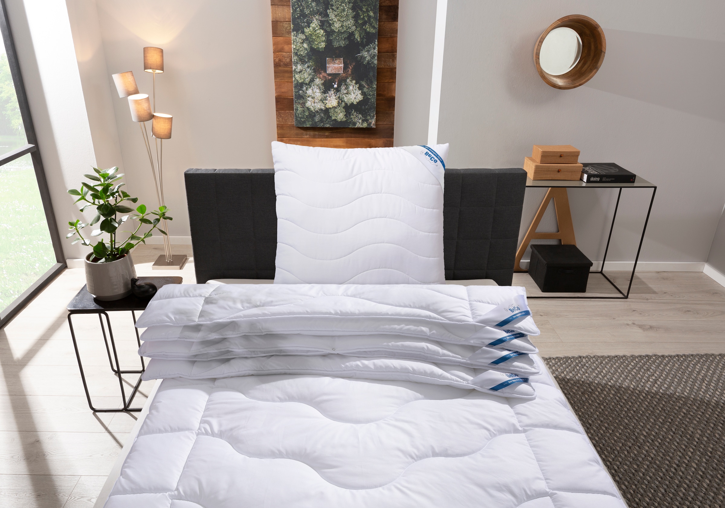 Beco Kunstfaserbettdecke »Sanalux Protect«, warm, Füllung Polyester, Bezug Baumwolle oder Polyester, (1 St.), Bettdecke in 135x200, 155x220, 200x200 cm, Sommer oder Winter