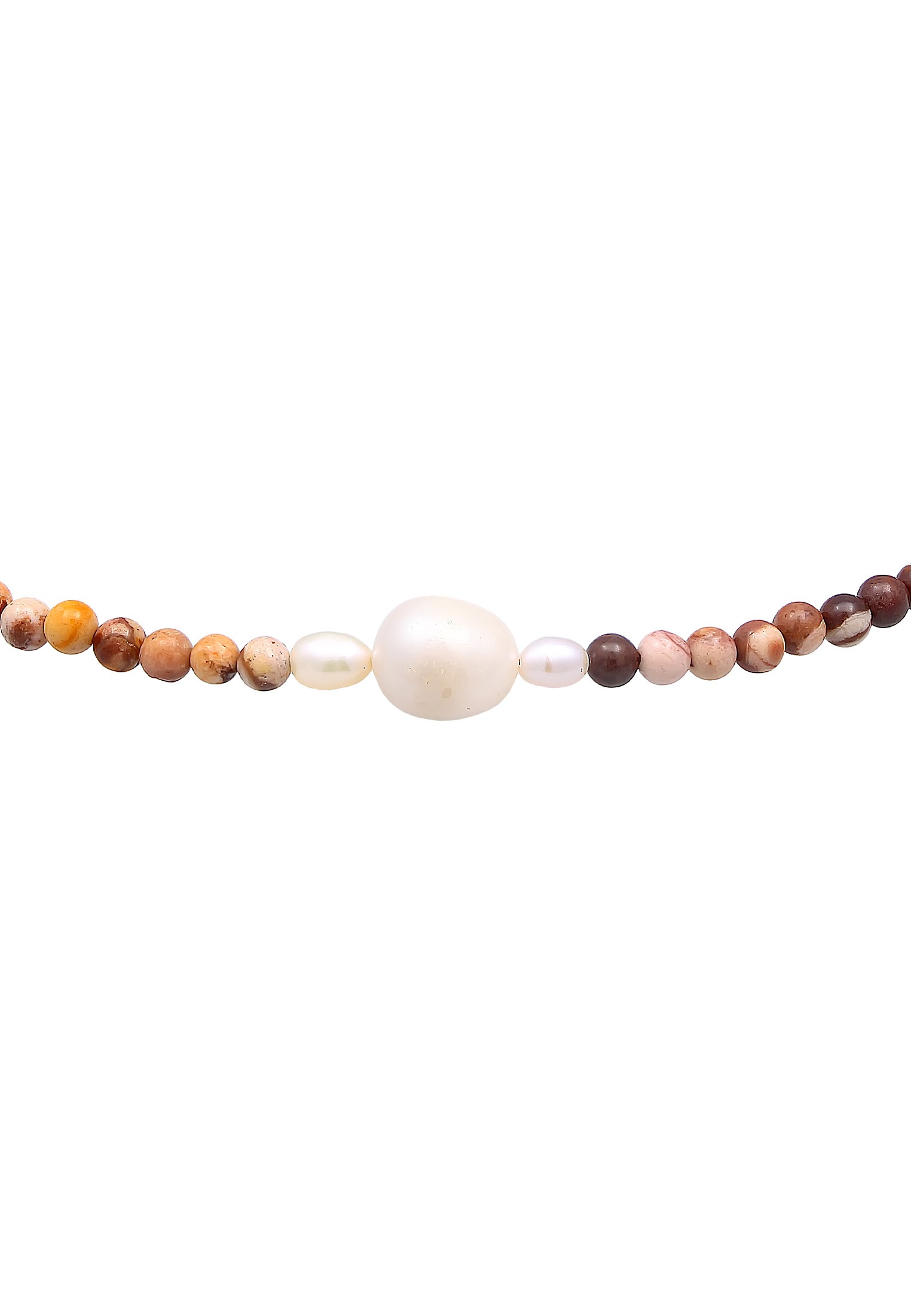 HAZE & GLORY Silberkette »Halskette Choker Jaspis Süßwasserperlen 925 Silber vergoldet«