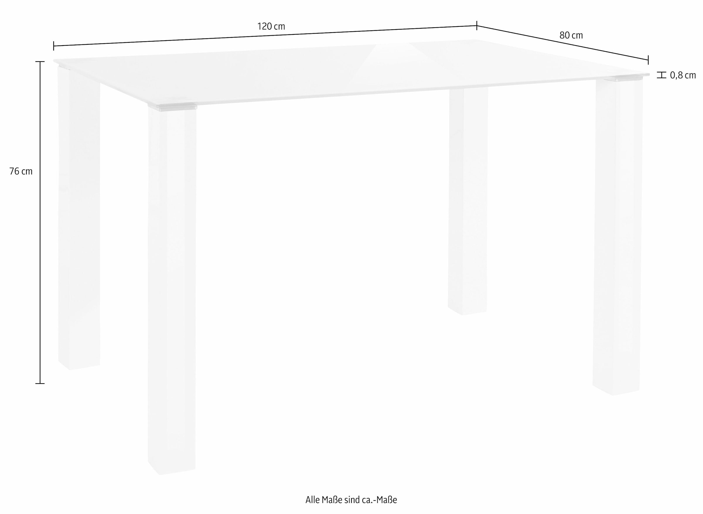 Essgruppe, (Set, 5 tlg.), mit Glastisch, Breite 120 cm auf Raten kaufen
