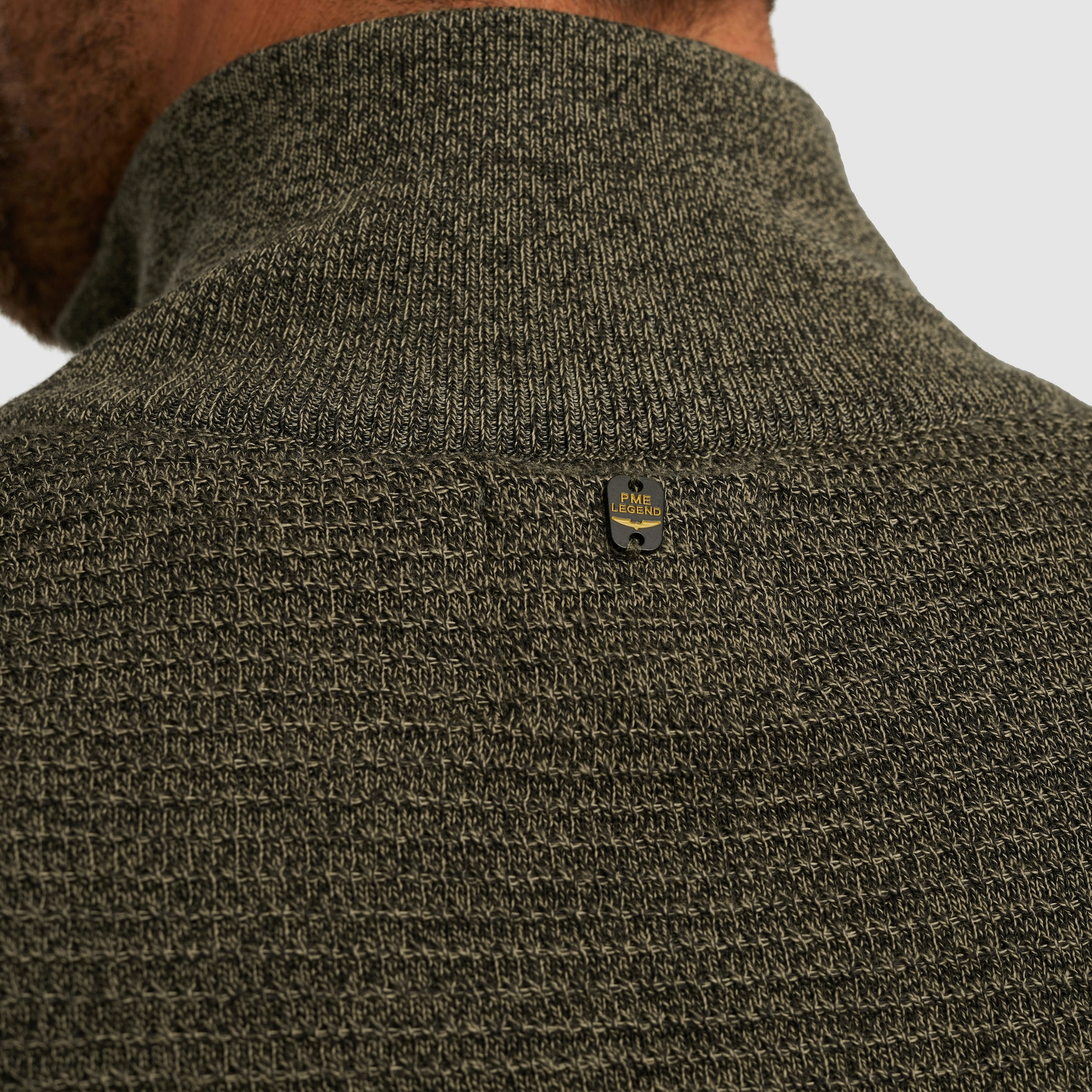 PME LEGEND Troyer mit Struktur-Muster und Logo-Badge