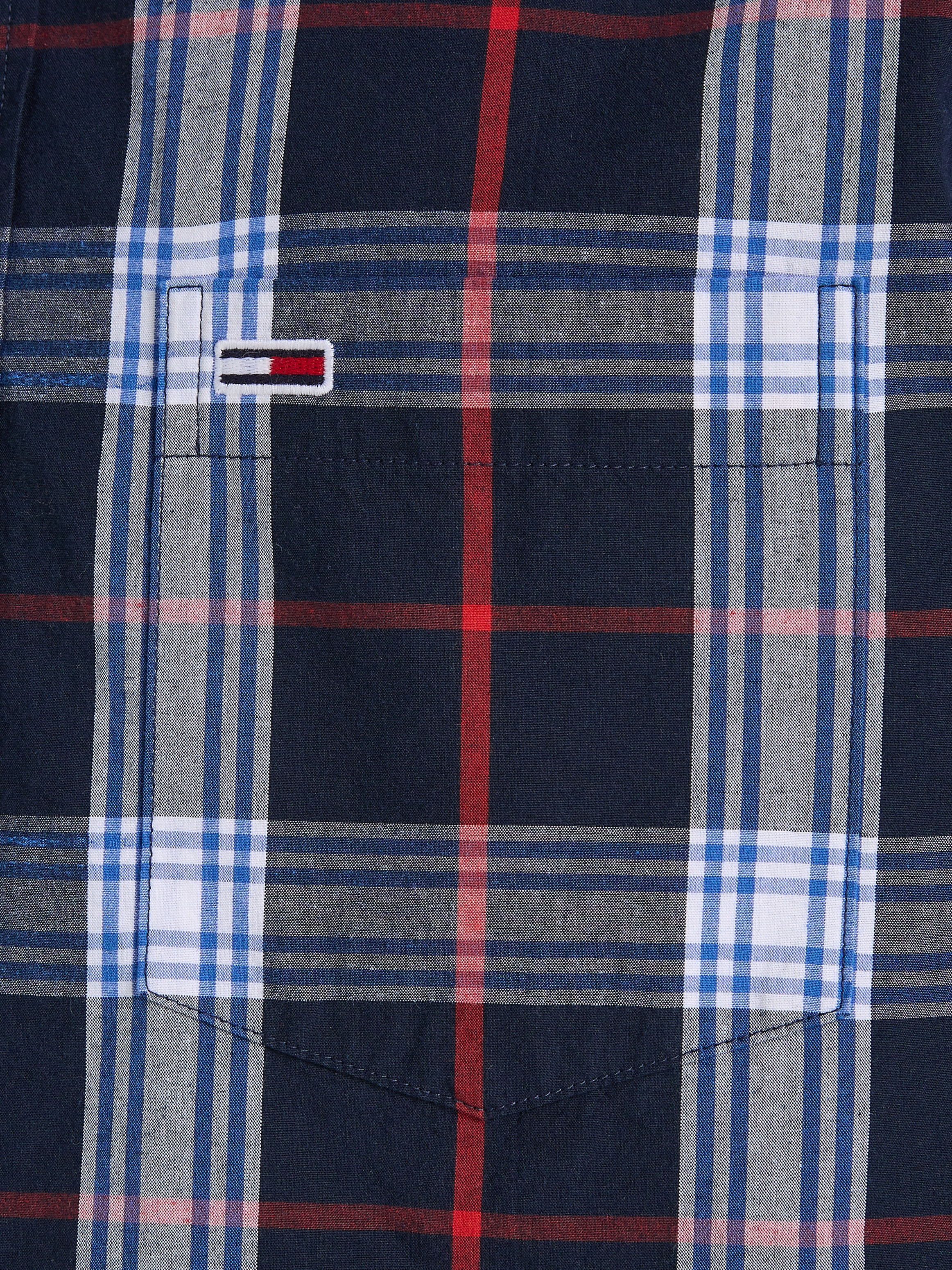 Tommy Jeans Langarmhemd »TJM REG POPLIN CHECK SHIRT«, mit Logostickerei