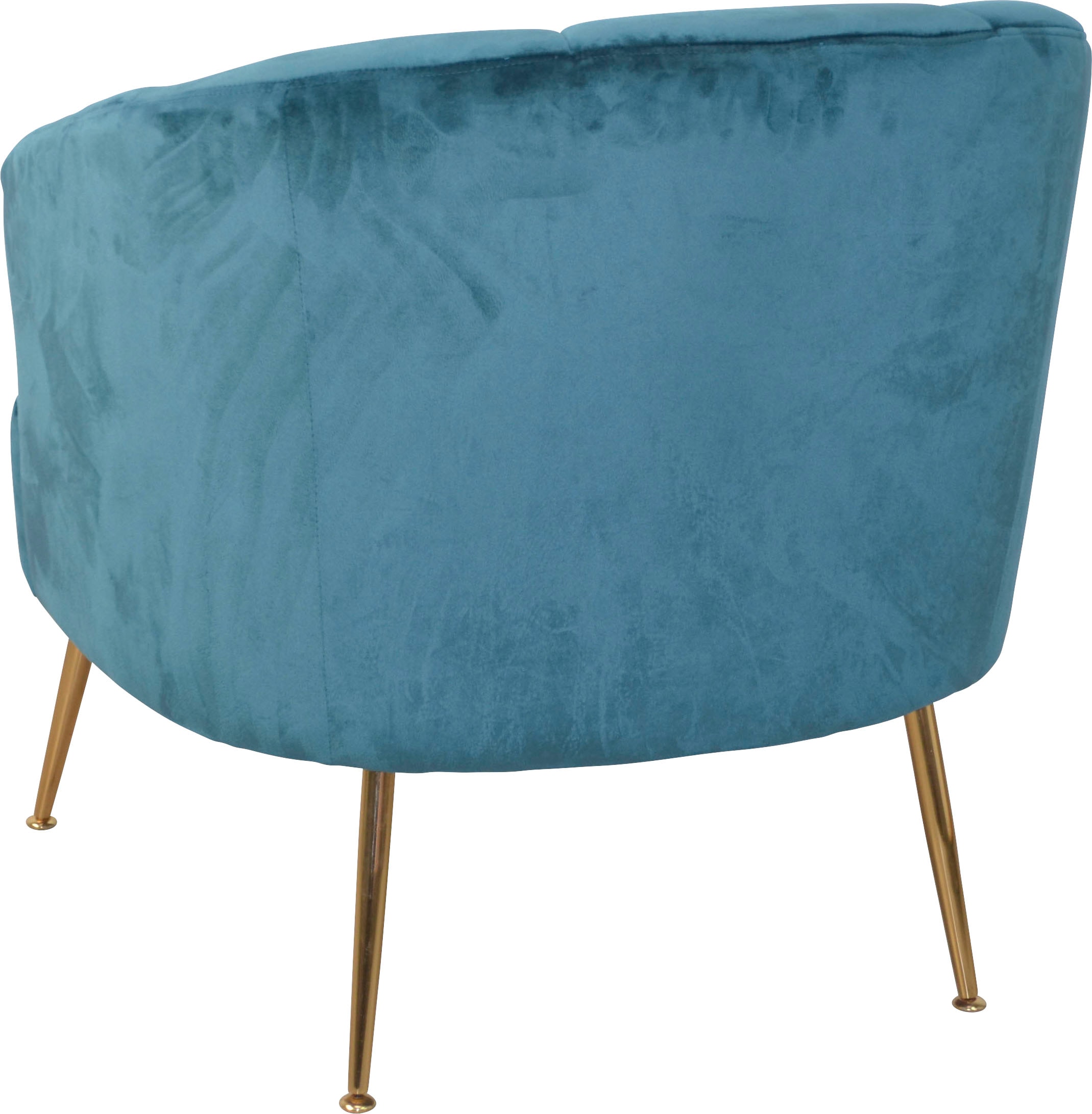 HOFMANN LIVING AND MORE Sessel Beine aus Stahlrohr, goldfarben lackiert, Samtbezug