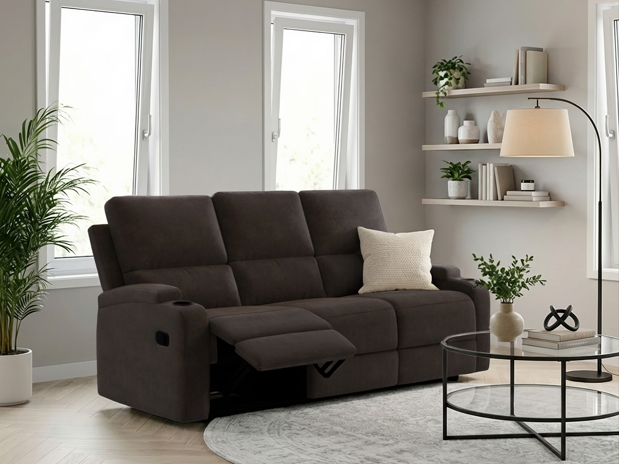OTTO home 3-Sitzer »NAPORI Microfaser, Multimediasofa, Kinosessel XXL« Kinosofa mit 2 x Relaxfunktion und Getränkehalter