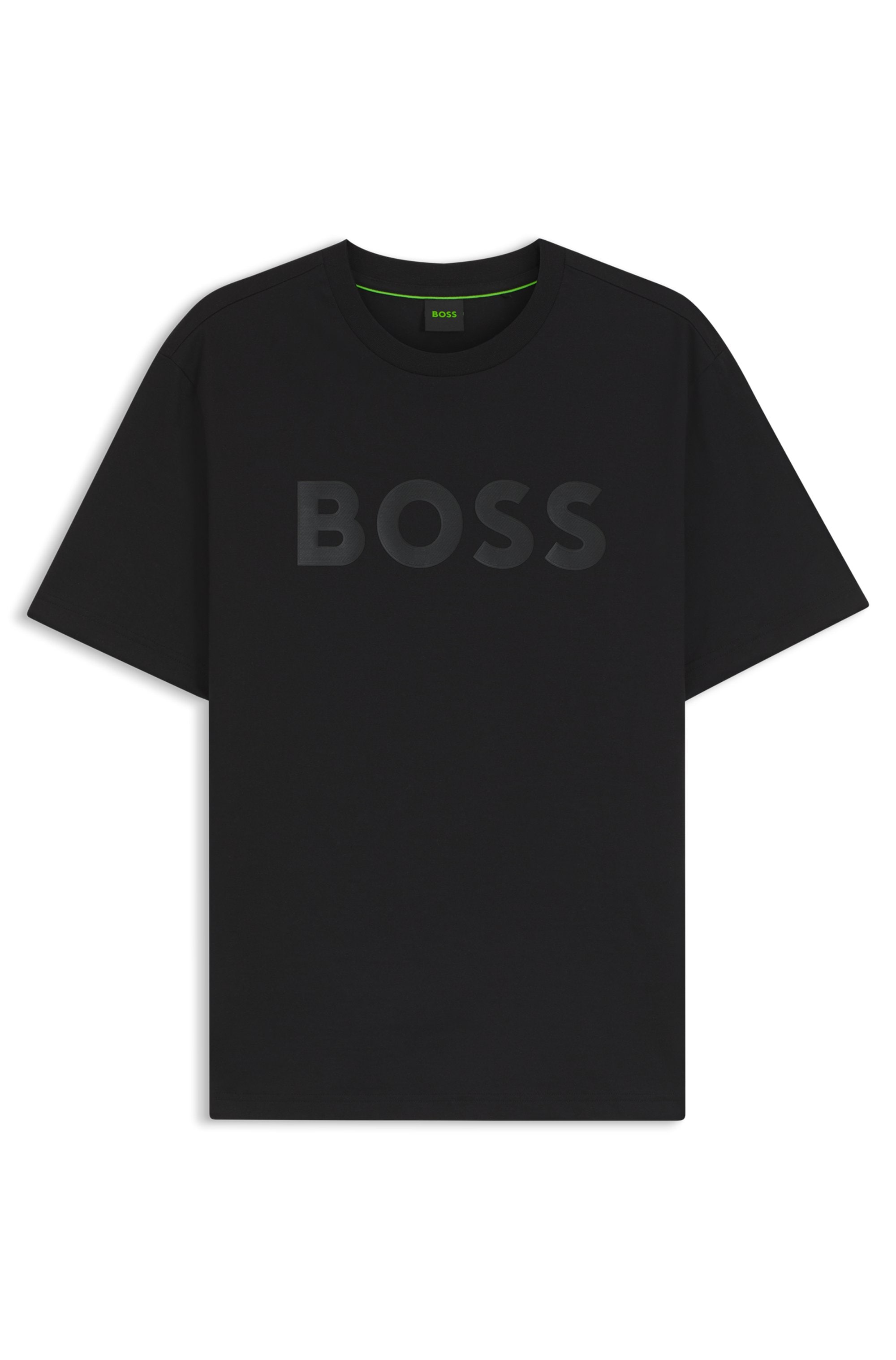 BOSS GREEN T-Shirt »TS Structure Logo« 100% Cotton, Regular Fit, Rundhalsausschnitt