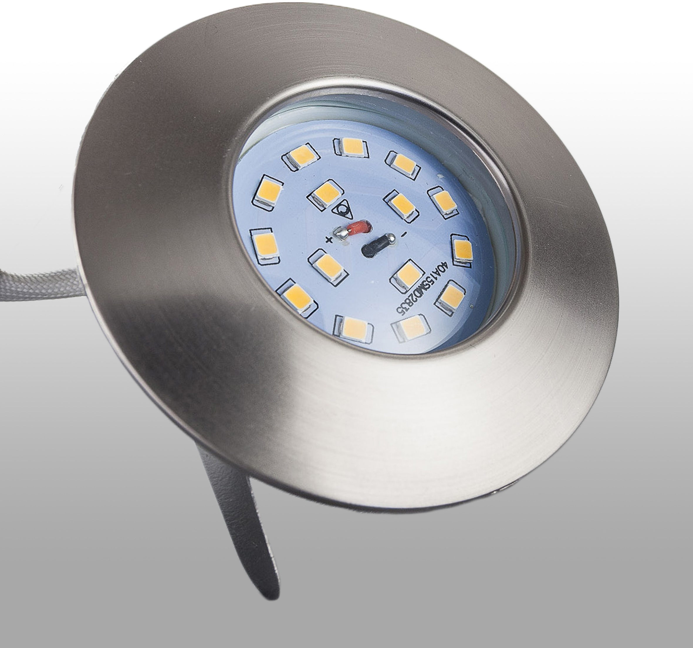 B.K.Licht LED Einbauleuchte »5er Set Bad Einbaustrahler, IP44 geschützt, LED Einbauspots, flach« LED-Board 5 Stk. Warmweiß 3.000K, 470Lm, 5,5W, Kunststoff, 7,5 x 3 cm, Nickel