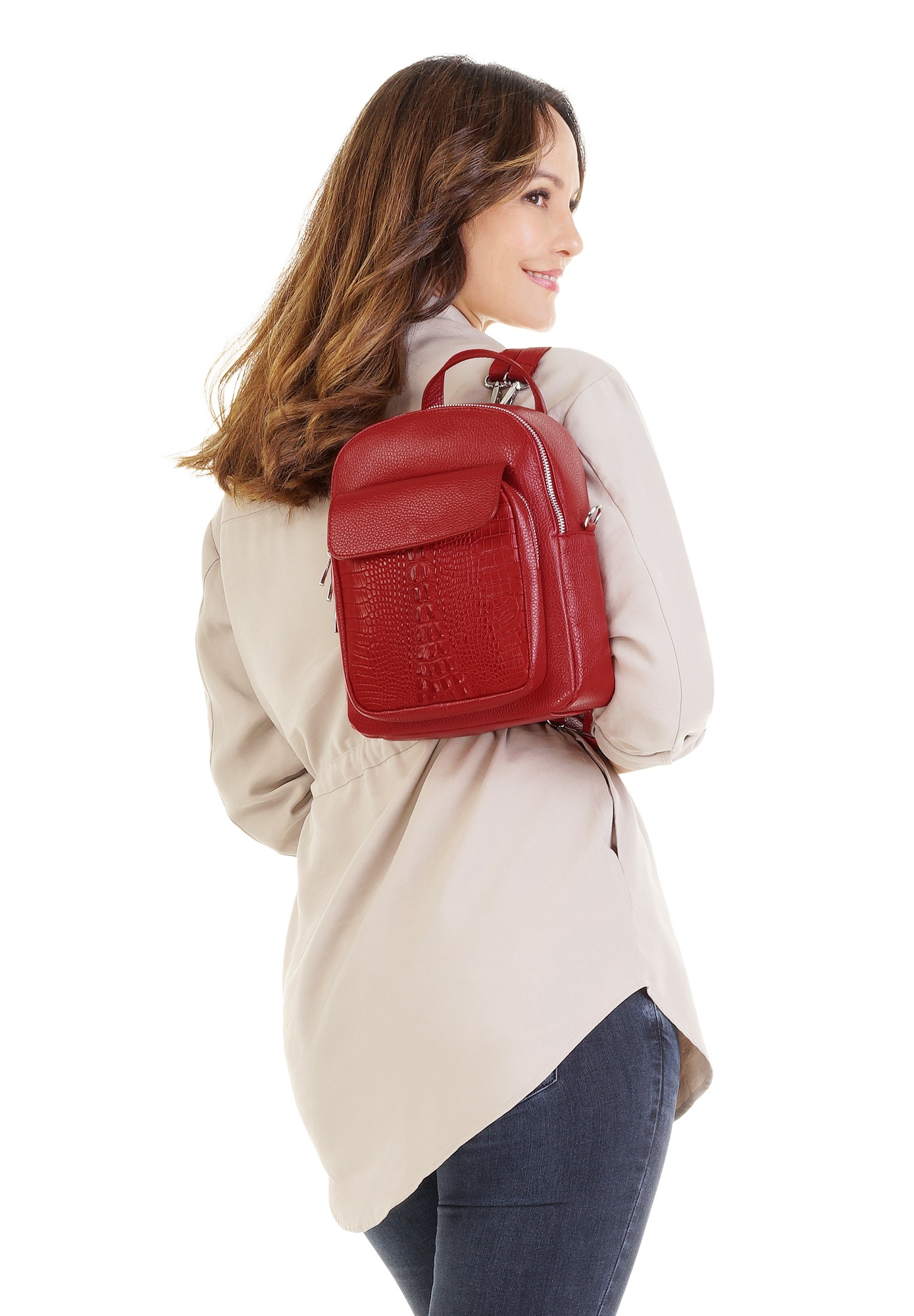Cluty Cityrucksack, echt Leder, Made in Italy