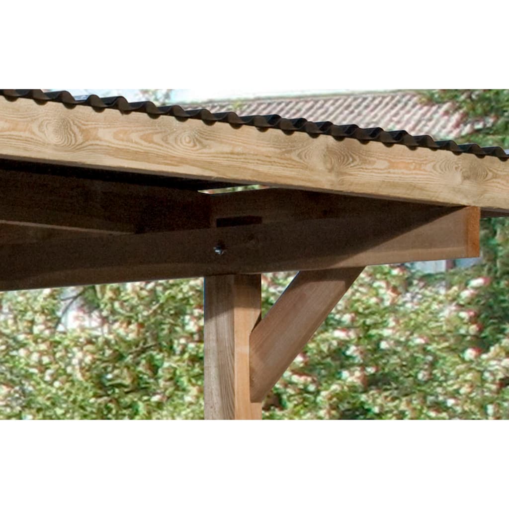 weka Einzelcarport »606 A Gr.1«, Holz, 250 cm, braun, mit Rundbogen