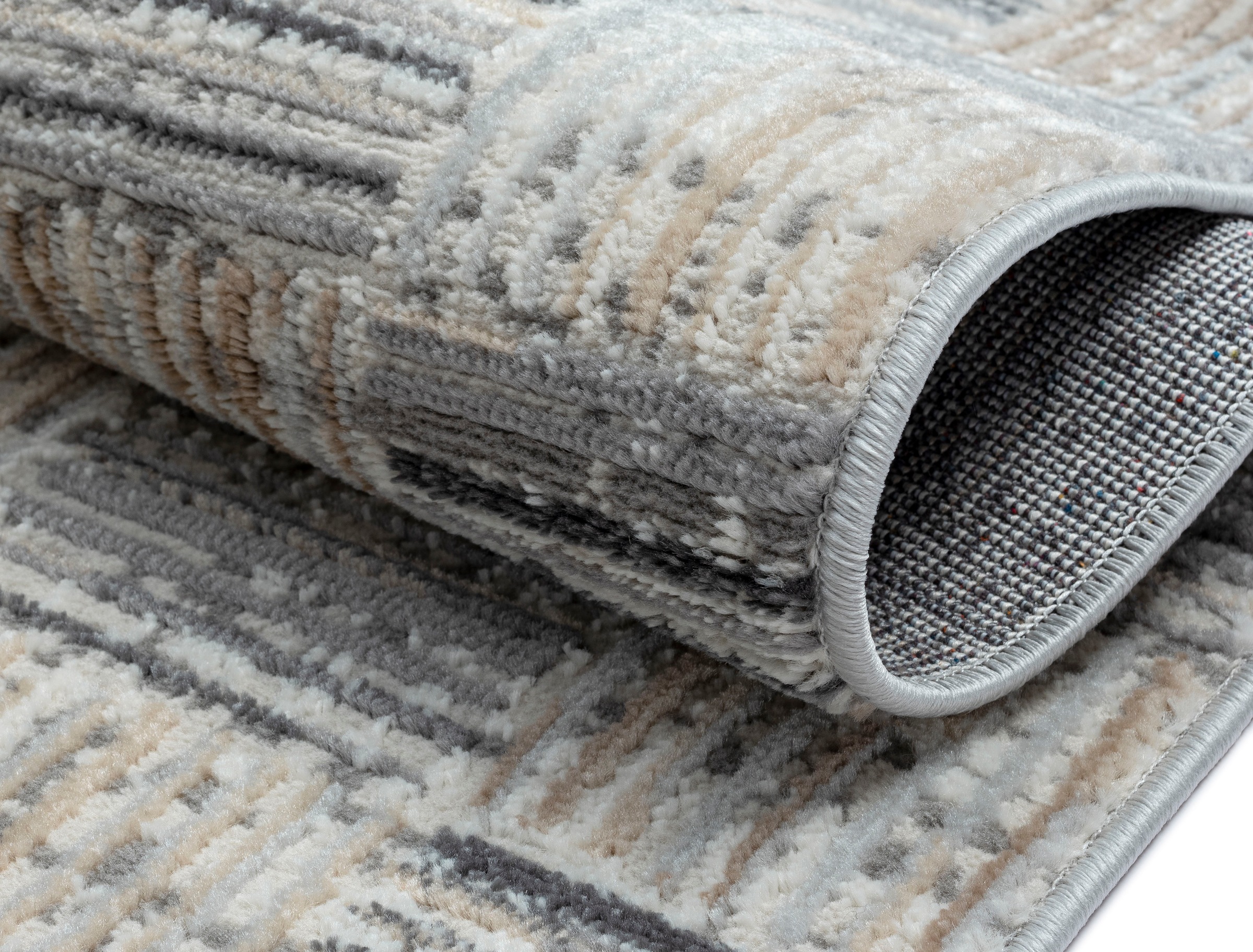 my home Teppich »Yasmin, LAGERRÄUMUNG!«, rechteckig, 8 mm Höhe, Kurzflor, modernes Design, mit Bordüre, pflegeleicht, Wohnzimmer