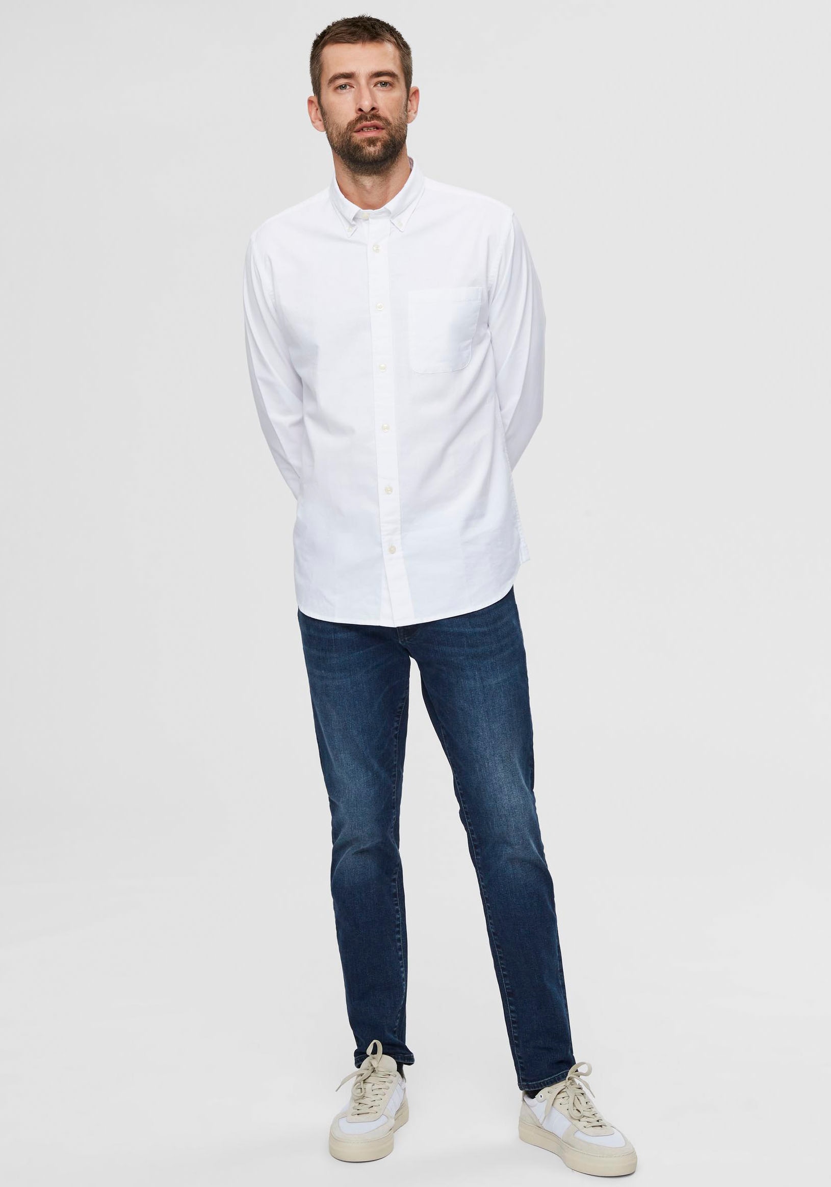 SELECTED Langarmhemd »SLHREGRICK-OX SHIRT LS NOOS« Baumwolle, regular fit