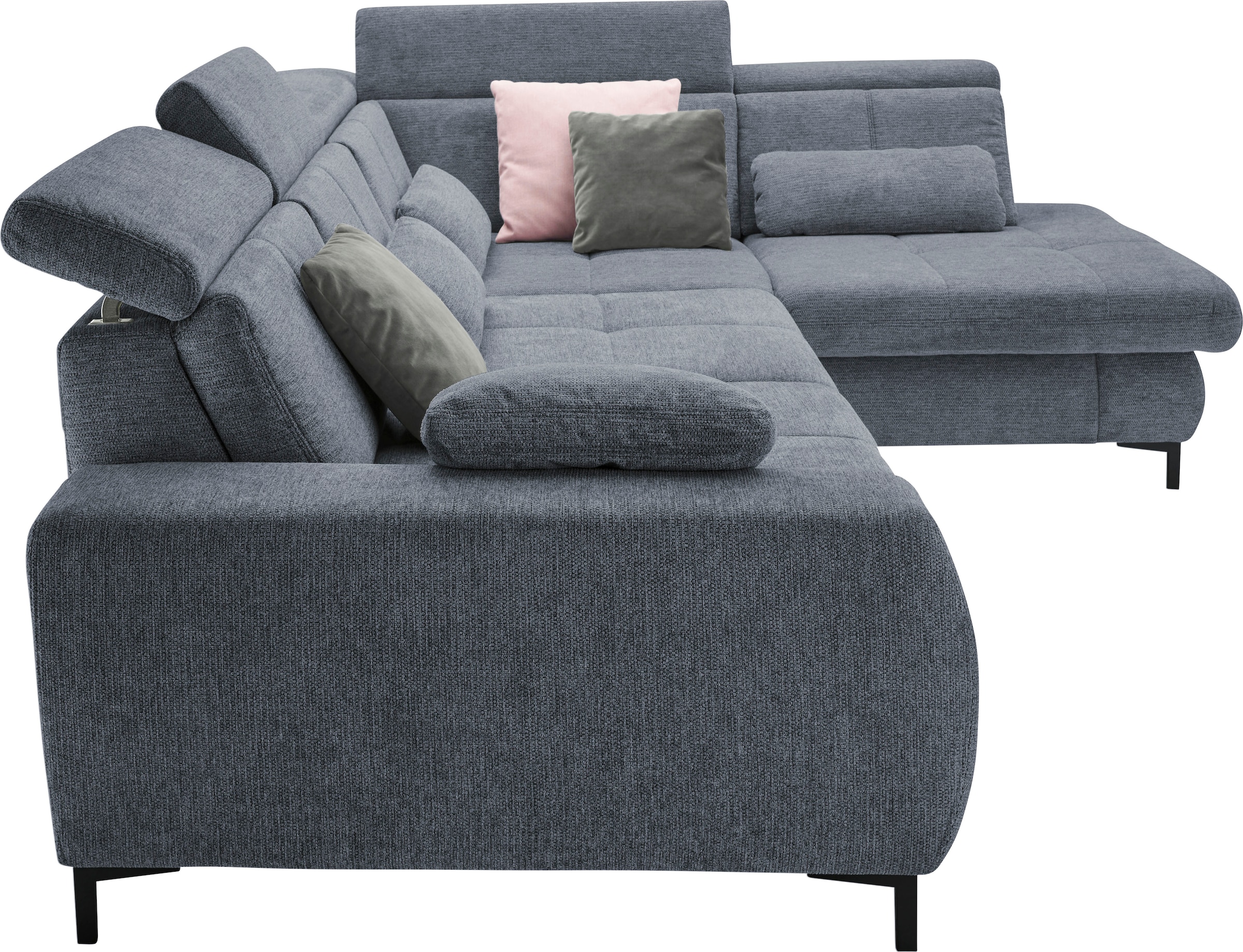 set one by Musterring Ecksofa »SO 3400 Sitzhöhe 47cm oder 49cm, Sitztiefe verstellbar, B/T 317/220 cm«, Kaltschaumpolsterung, Flachgewebe, whlw. mit weiteren Funktionen