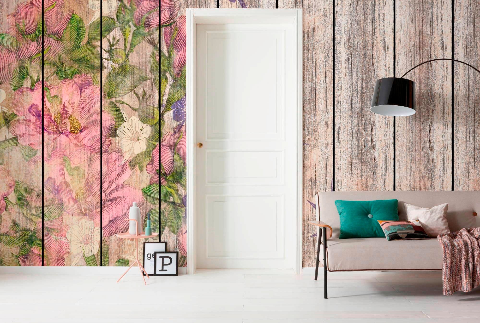 Komar Vliestapete »Vintage Rose« (Breite x Höhe), Vliestapete, 100 cm Bahnbreite