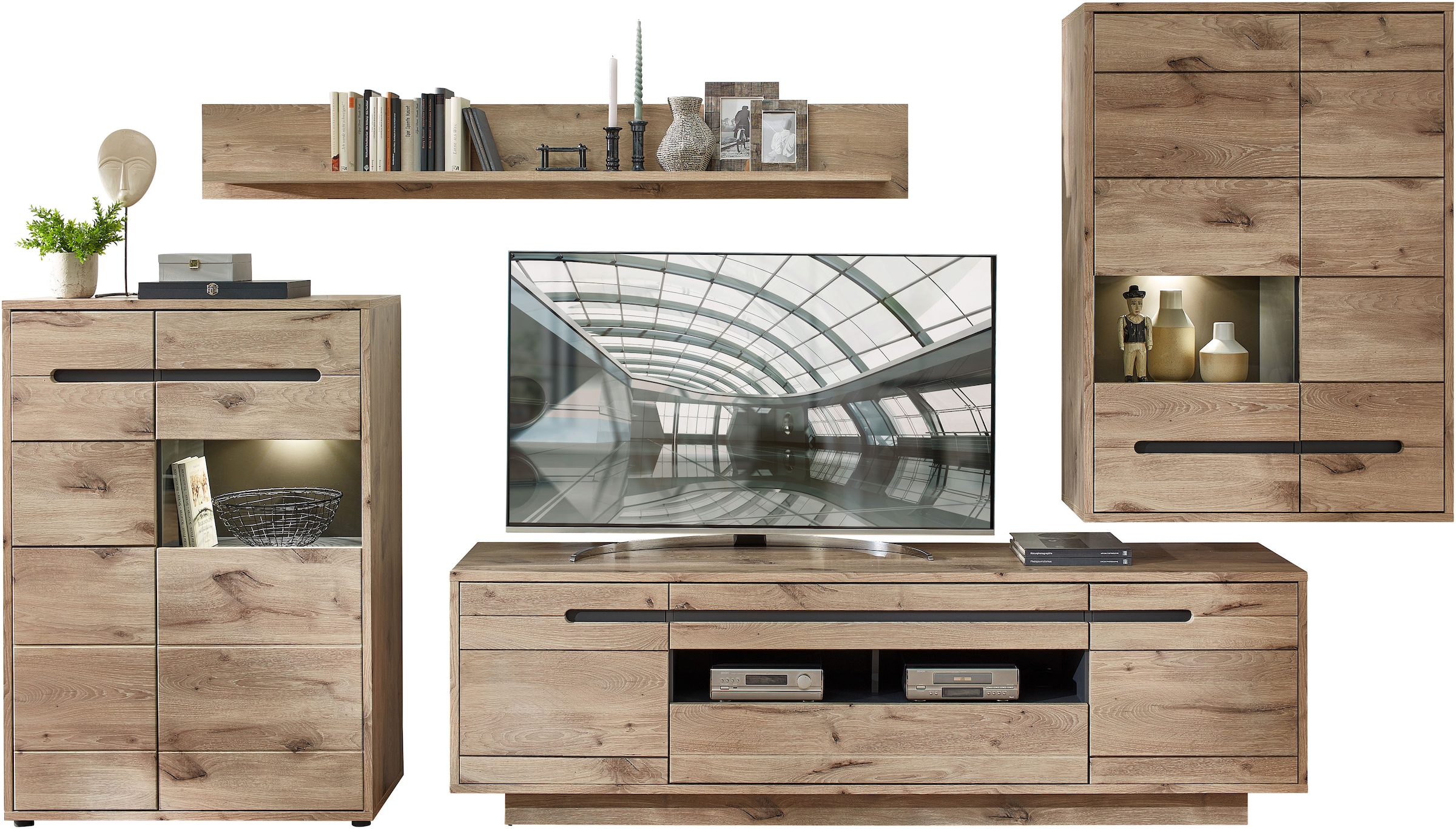 Innostyle Vitrine »BELLANO«, Viking Oak Nature