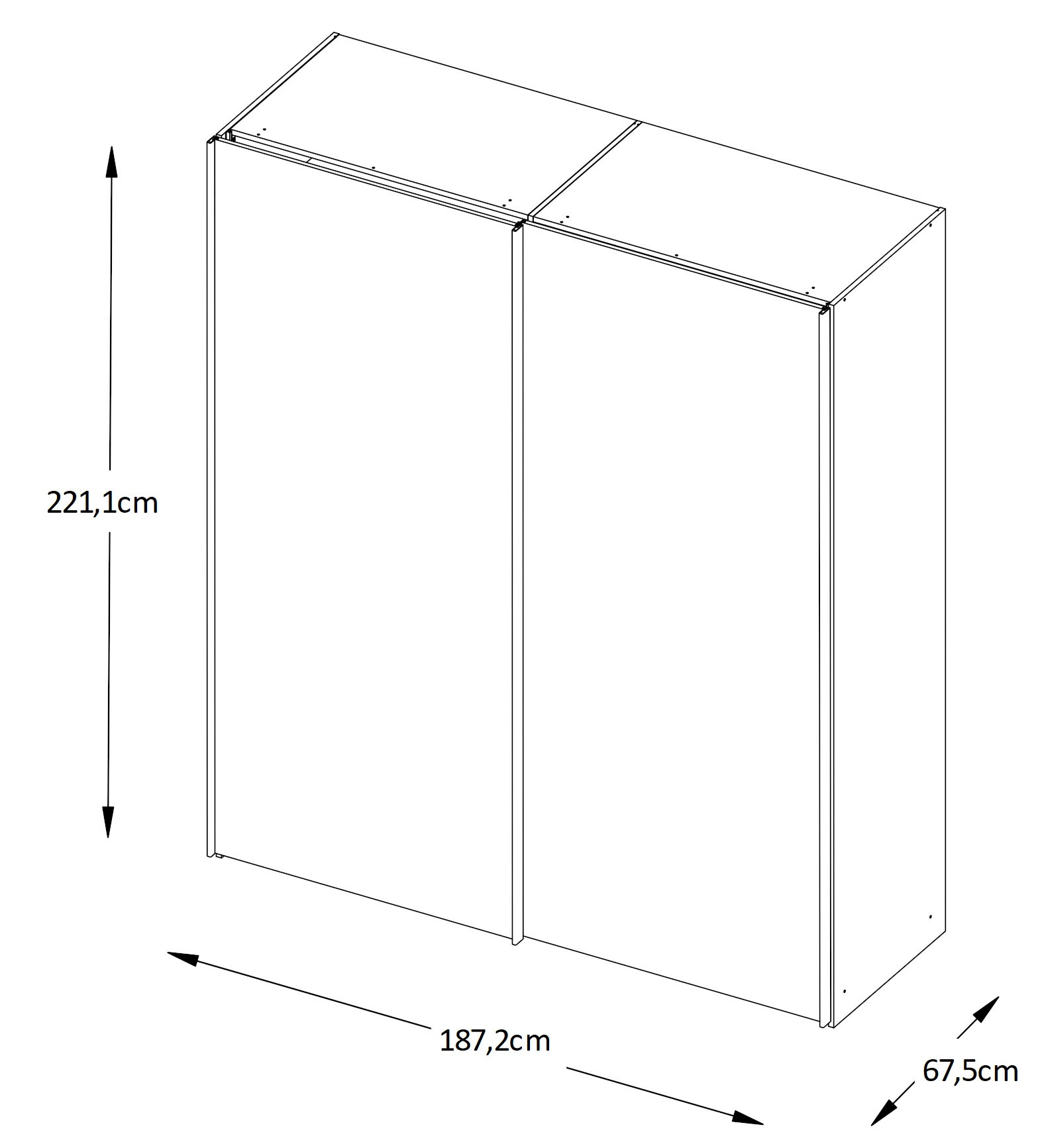 STAUD Schwebetürenschrank »Sinfonie Plus, edles Design in hochwertiger Qualität, Made in Germany« Glas und Spiegel-Frontkombination mit vier Ausstattungsvarianten