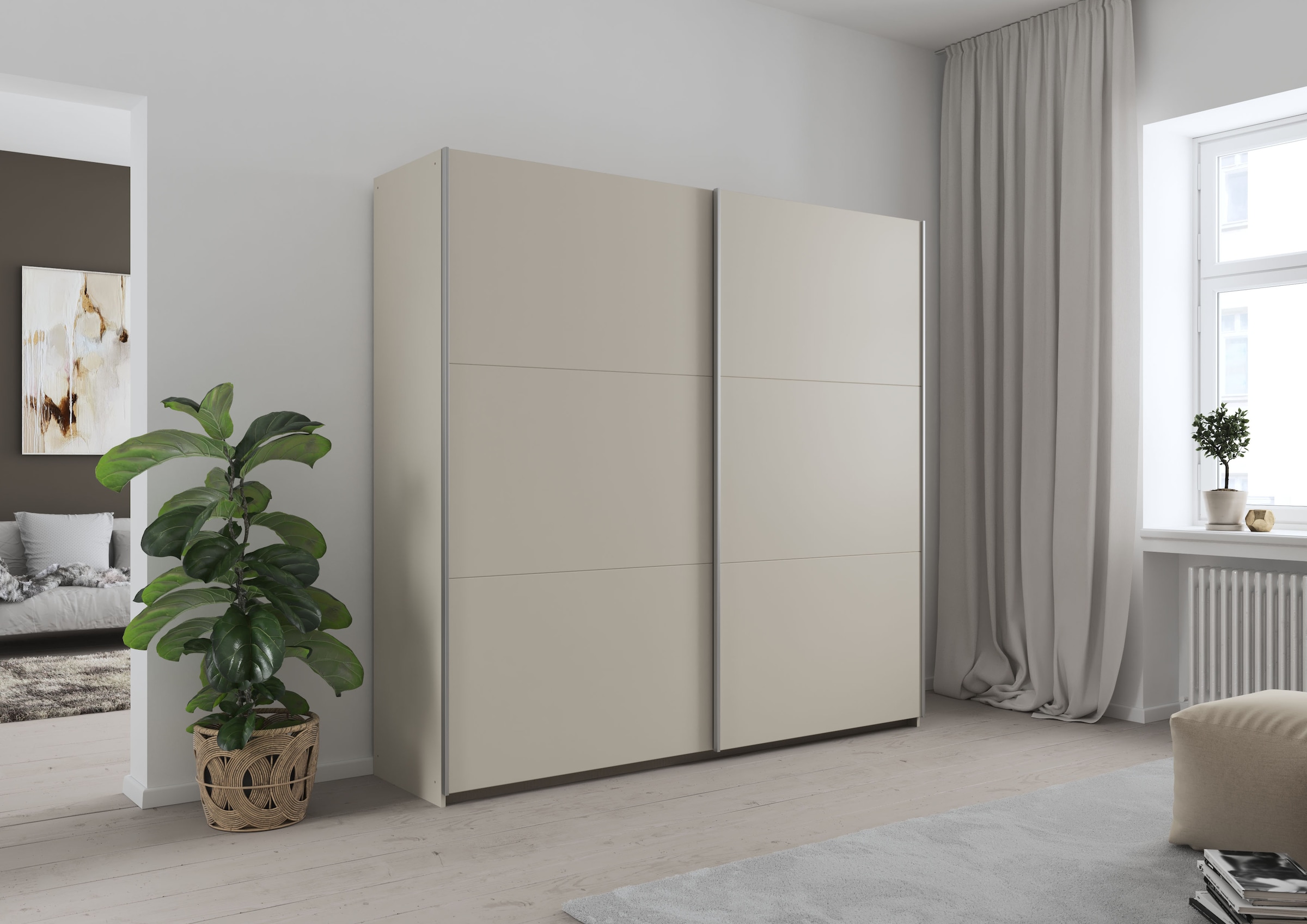 rauch Schwebetürenschrank »AURELIO Kleiderschrank Garderobe TOPSELLER OTTO´s CHOICE«, 3 verschiedene Ausstattungsvarianten Griffe aus Metall MADE IN GERMANY