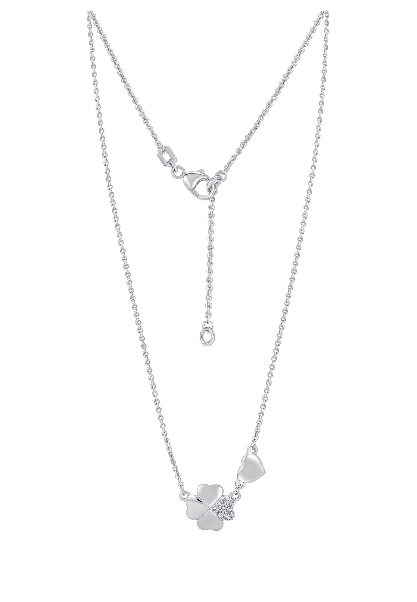 ONE ELEMENT Silberkette »Zirkonia Kleeblatt Halskette aus 925 Silber   45 cm«