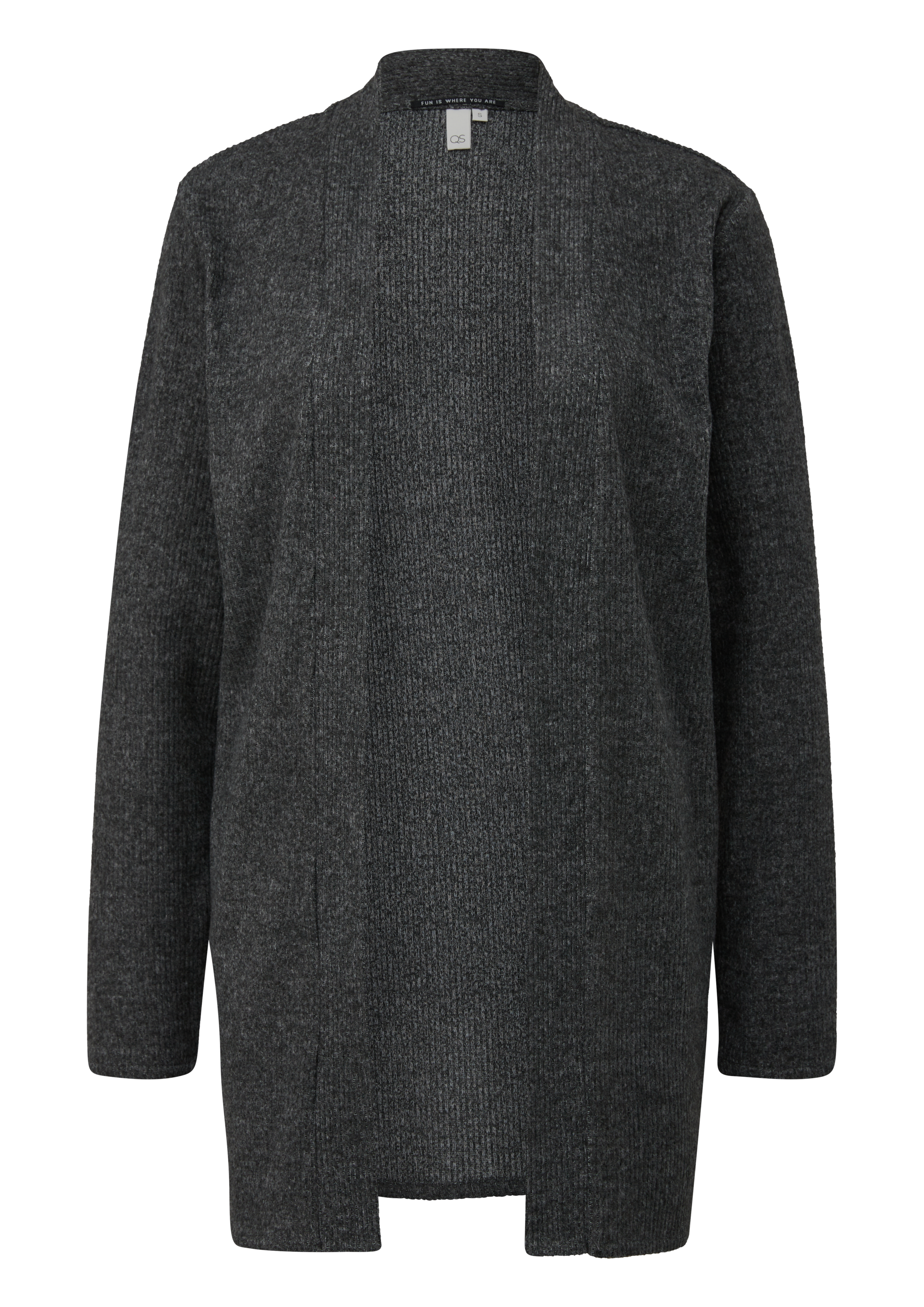 QS Longstrickjacke, in Melange Optik