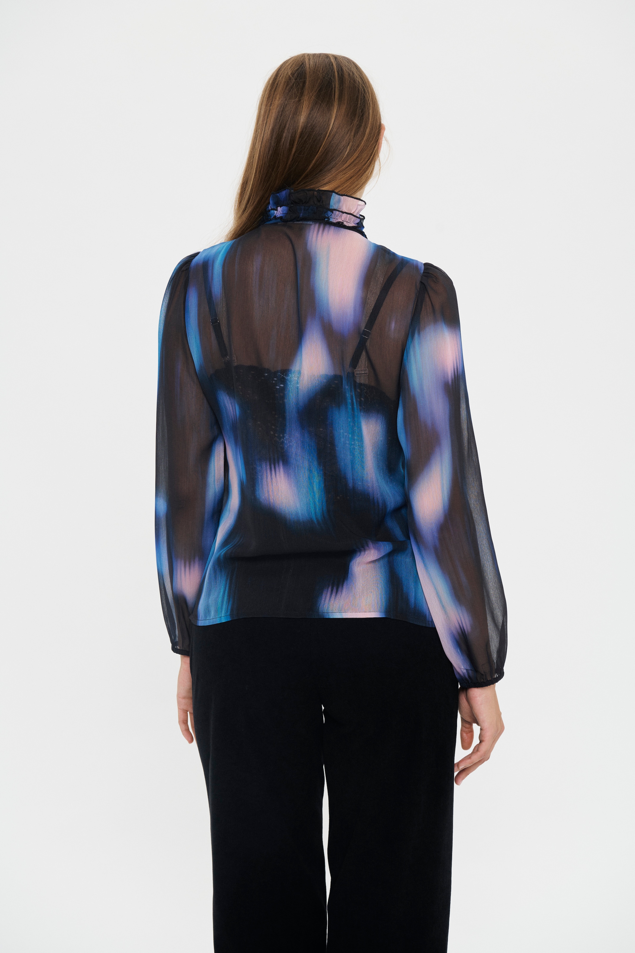 Saint Tropez Rüschenbluse »LiljaSZ Crinkle LS Shirt« Regular fit, Chiffon, Rüschen