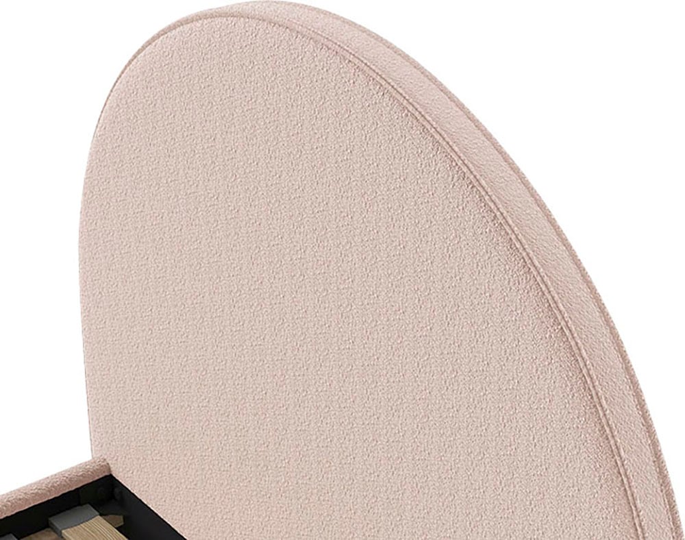 Vipack Polsterbett »MOON«, (Made in Europe), 2 Breiten (90 o. 140 cm), Lattenrost, Bouclé Stoff, wahlw. 4 Farben