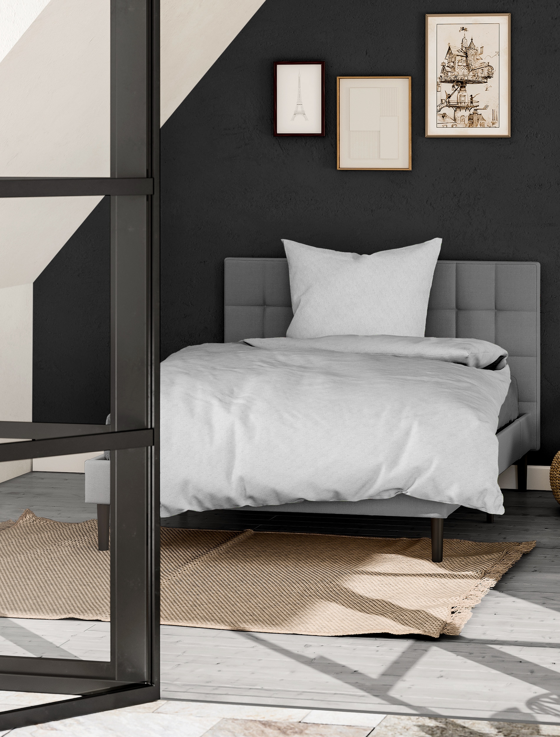 BIERBAUM Bettwäsche »Senci in 135x200 oder 155x220 cm« 2 Stk. tlg. Uni Optik mit feinem Fischgrätmuster, pflegeleicht, 100% Baumwolle