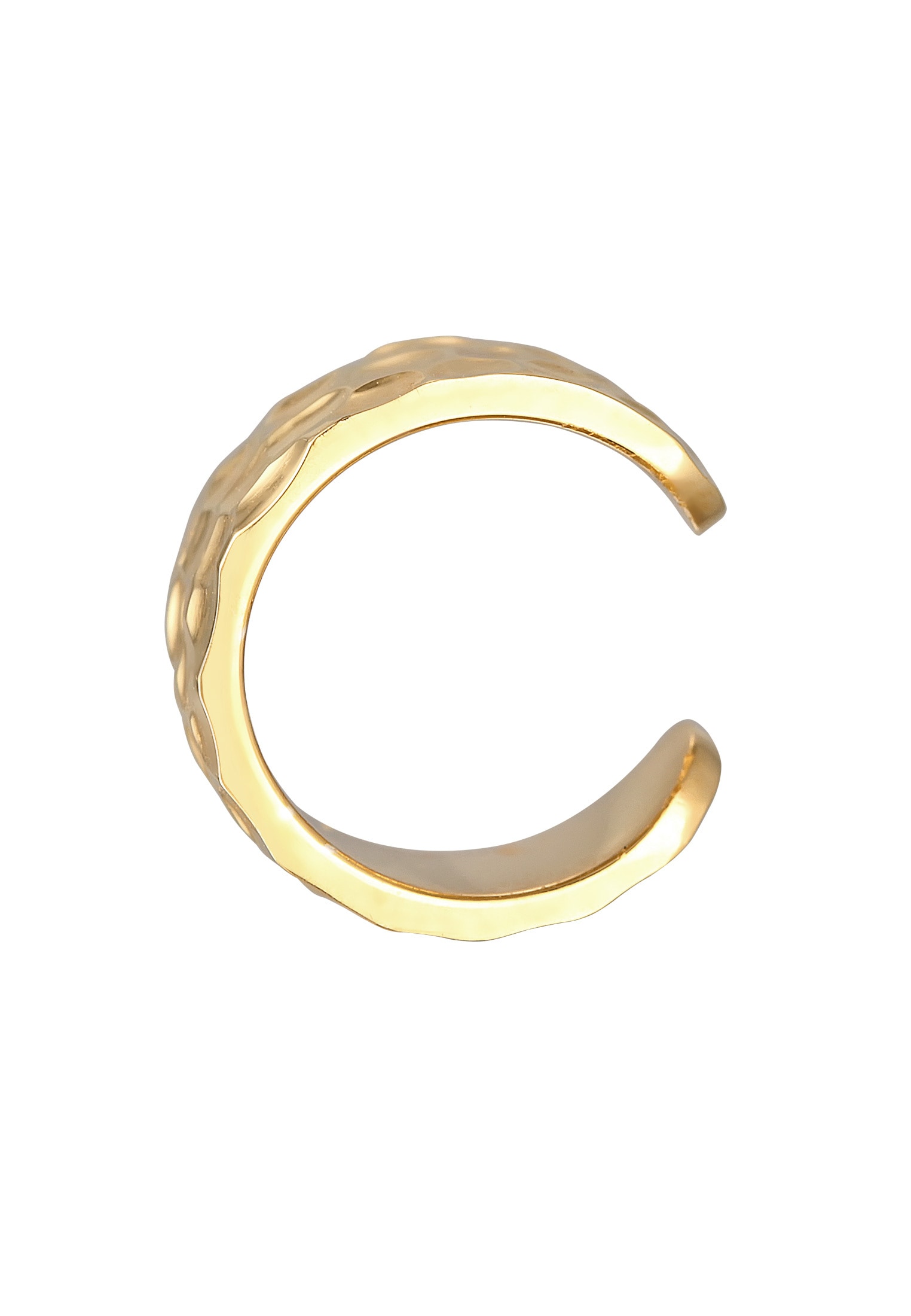 Kuzzoi Paar Ohrklemmen »Ohrringe Earcuff Breit Gehämmert Modern 925 Silber«