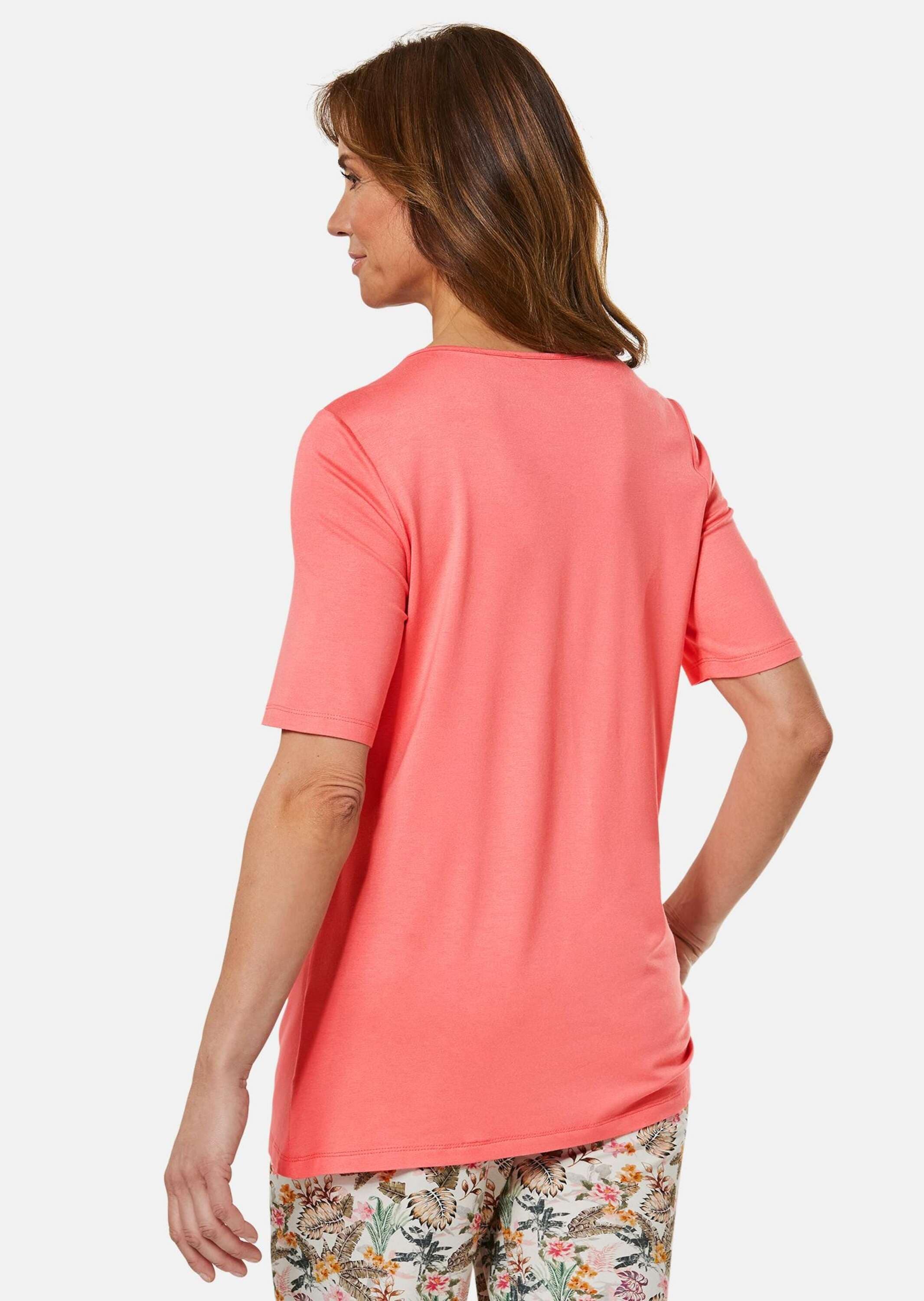 GOLDNER Langarm-Poloshirt »Shirt Zeitloses Shirt mit modernem Raffdetail«