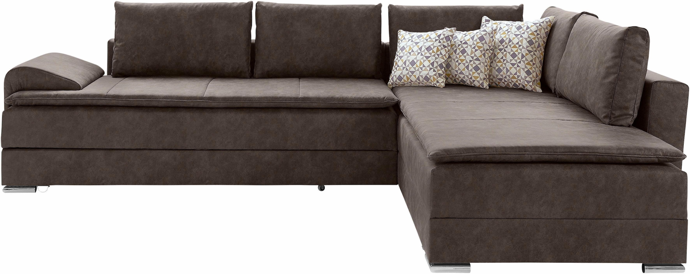 INOSIGN Ecksofa »Boxspringbett Night & Day L-Form mit Dauer-Schlaffunktion mit Armlehne«, mit Boxspring-Bettfunktion 180x200 cm und Bettkasten, Dauerschläfer!